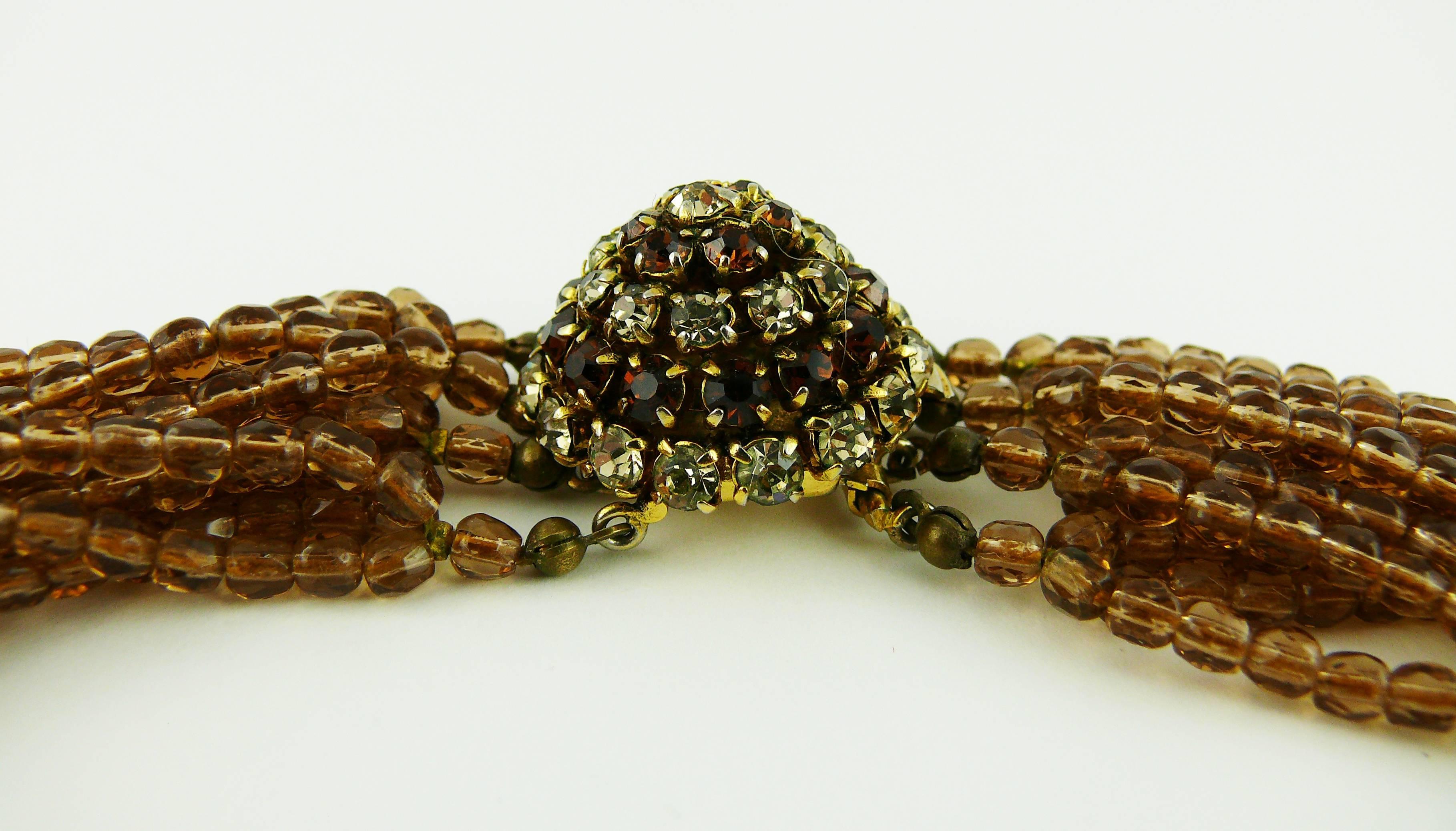 Christian Dior Vintage 1964 Multi Strand Beaded Necklace In Excellent Condition For Sale In Nice, FR