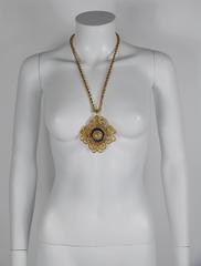 Lucien Piccard Vintage Massive Jewelled Pendant Necklace