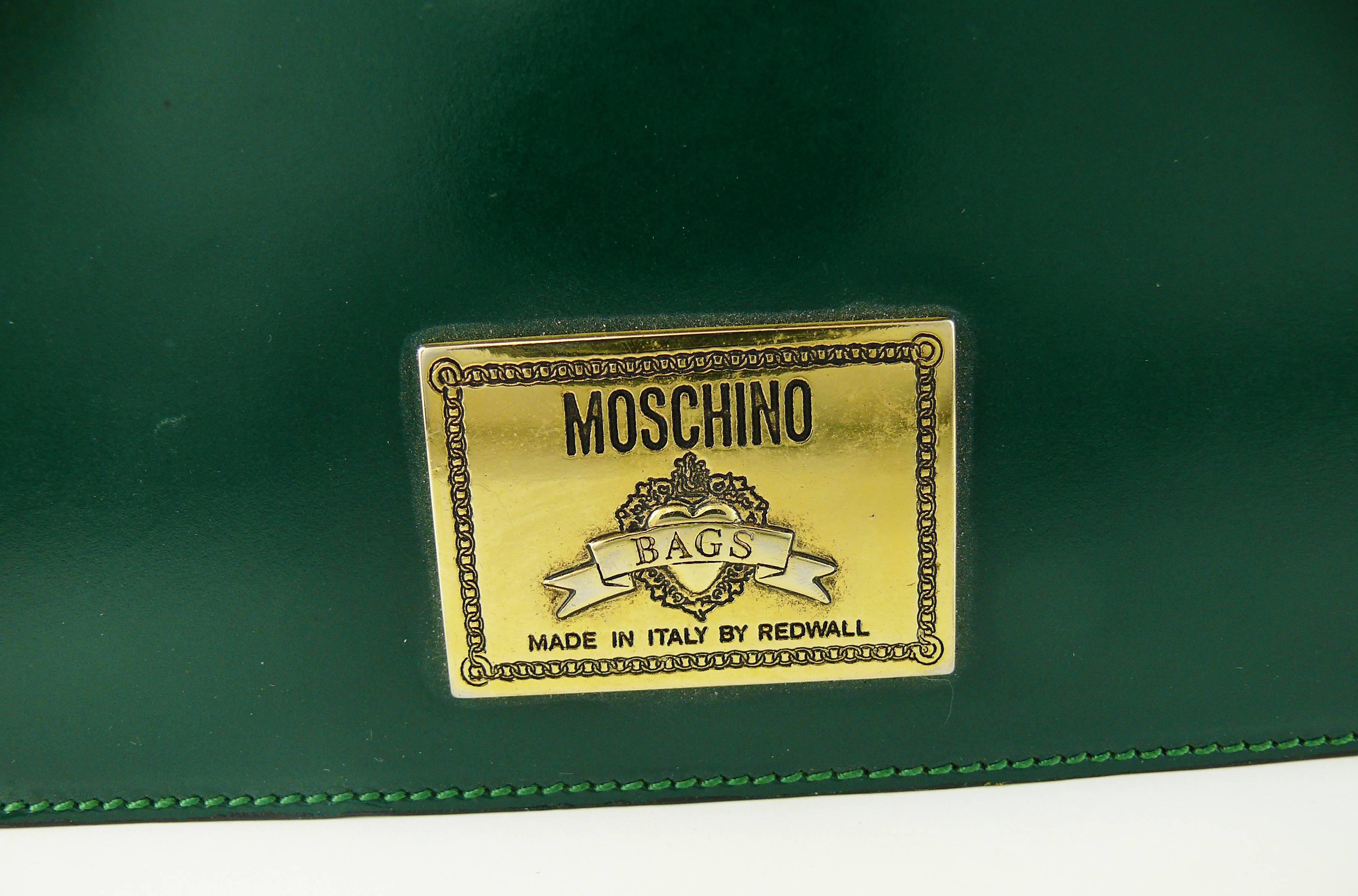 Moschino Vintage Color Block Leather Handbag In Good Condition In Nice, FR