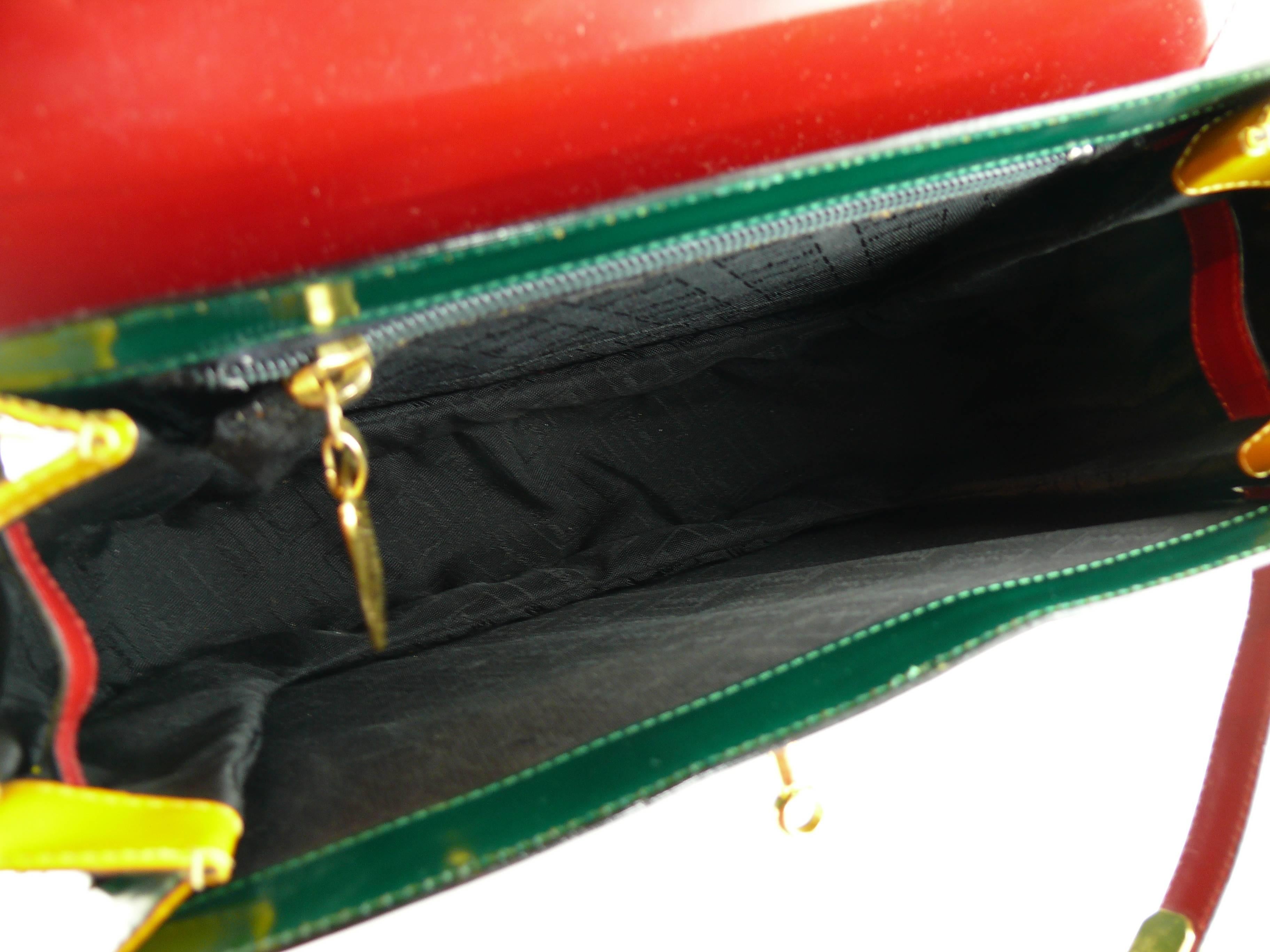Black Moschino Vintage Color Block Leather Handbag