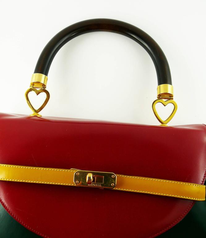 Moschino Vintage Color Block Leather Handbag at 1stDibs color block