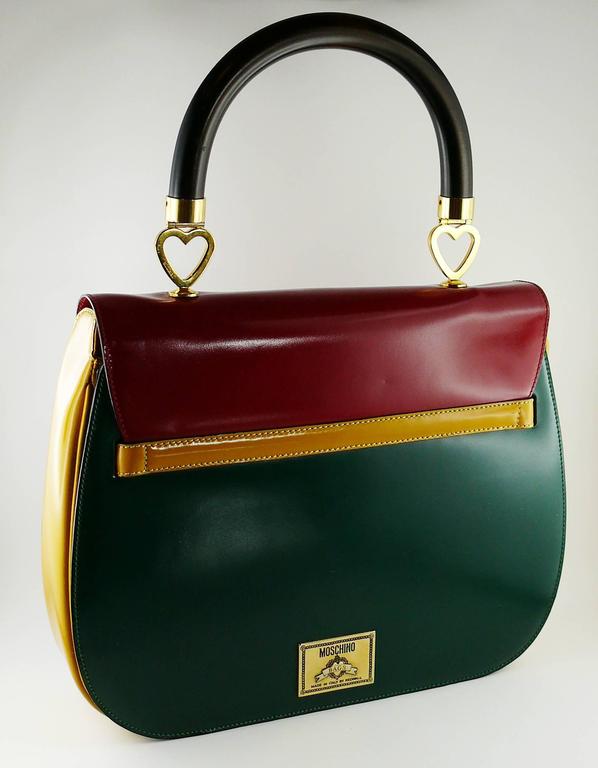 Moschino Vintage Color Block Leather Handbag at 1stDibs color block