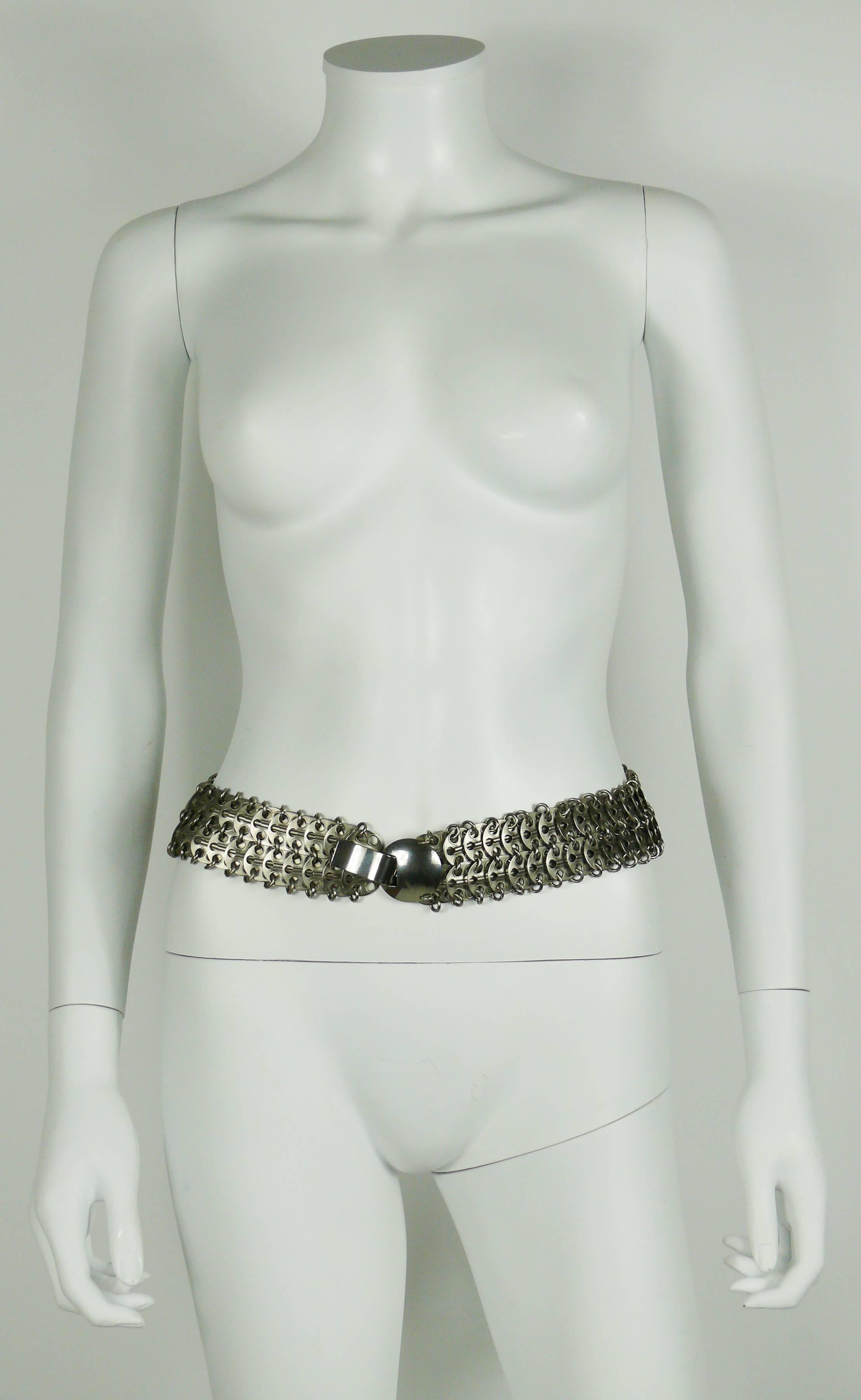 Gray Paco Rabanne Vintage Space Age Chainmail Belt