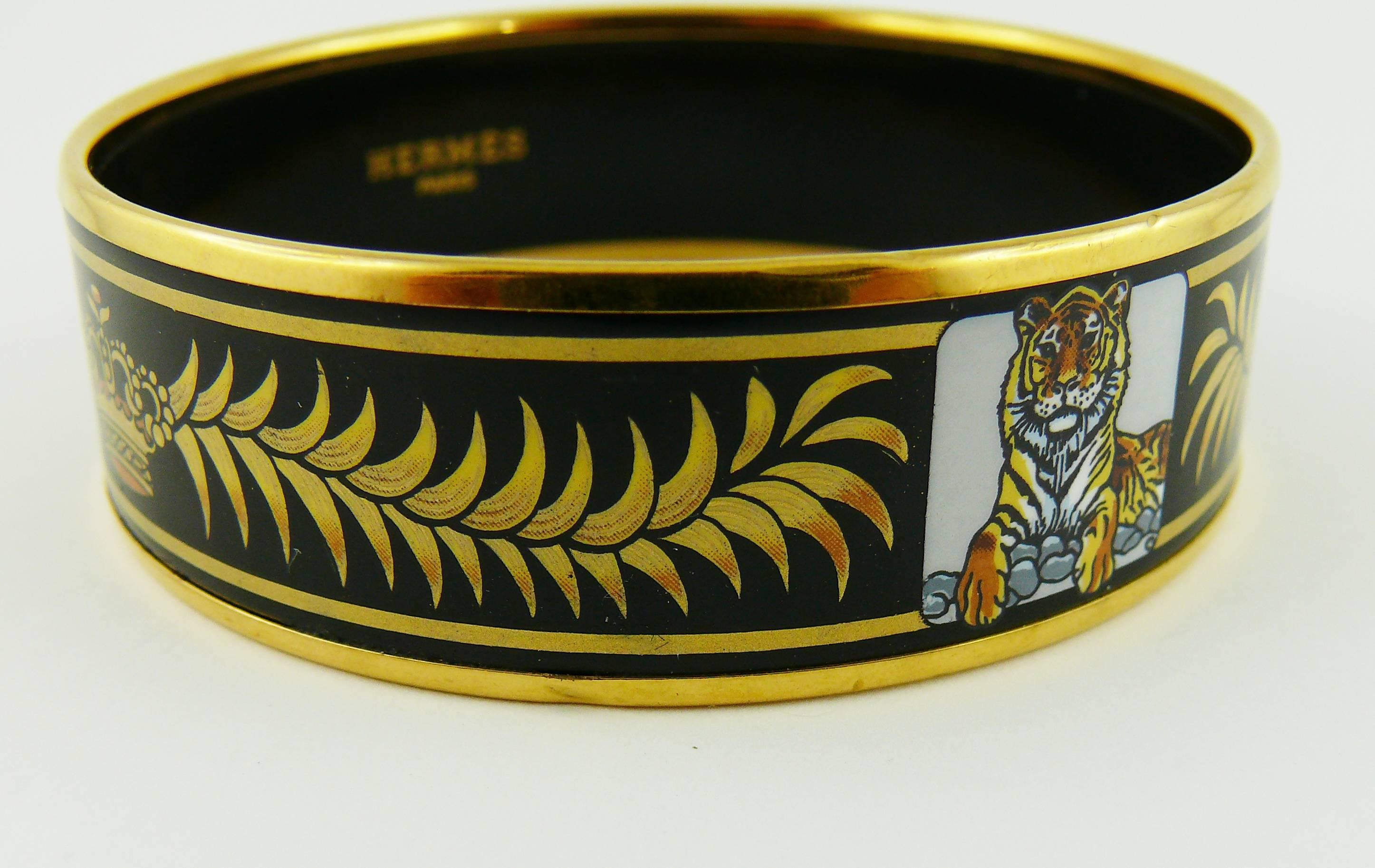Hermes Rare Tigre Royal Wide Enamel Bracelet PM 65 1