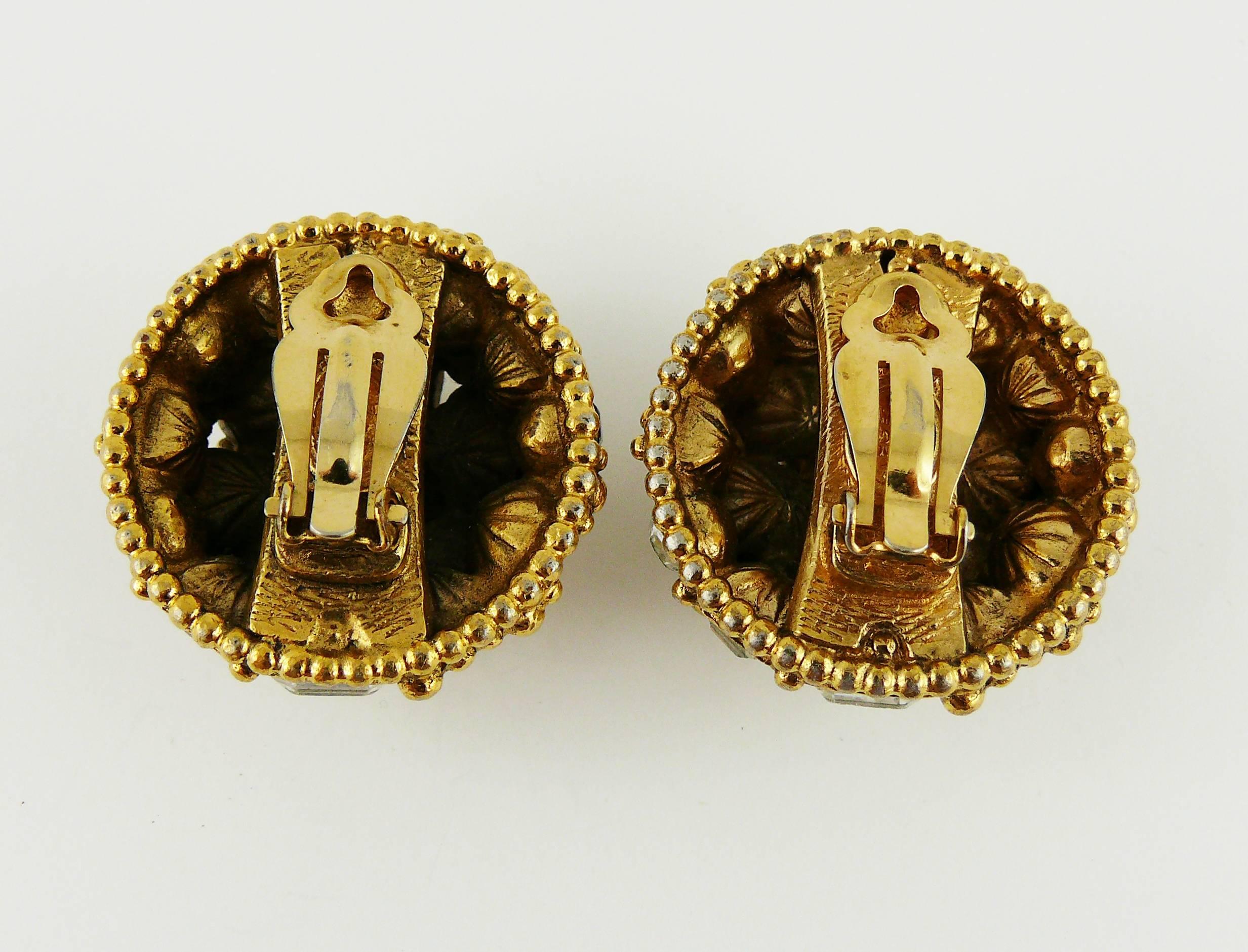 Women's Christian Dior Vintage Opulent Domed Clip-On Earrings