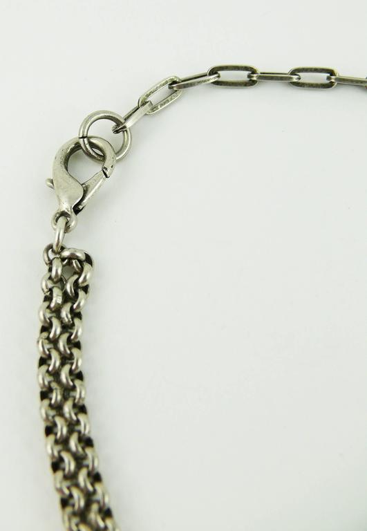 Jean Paul Gaultier Vintage Silver Tone Logo Necklace at 1stDibs