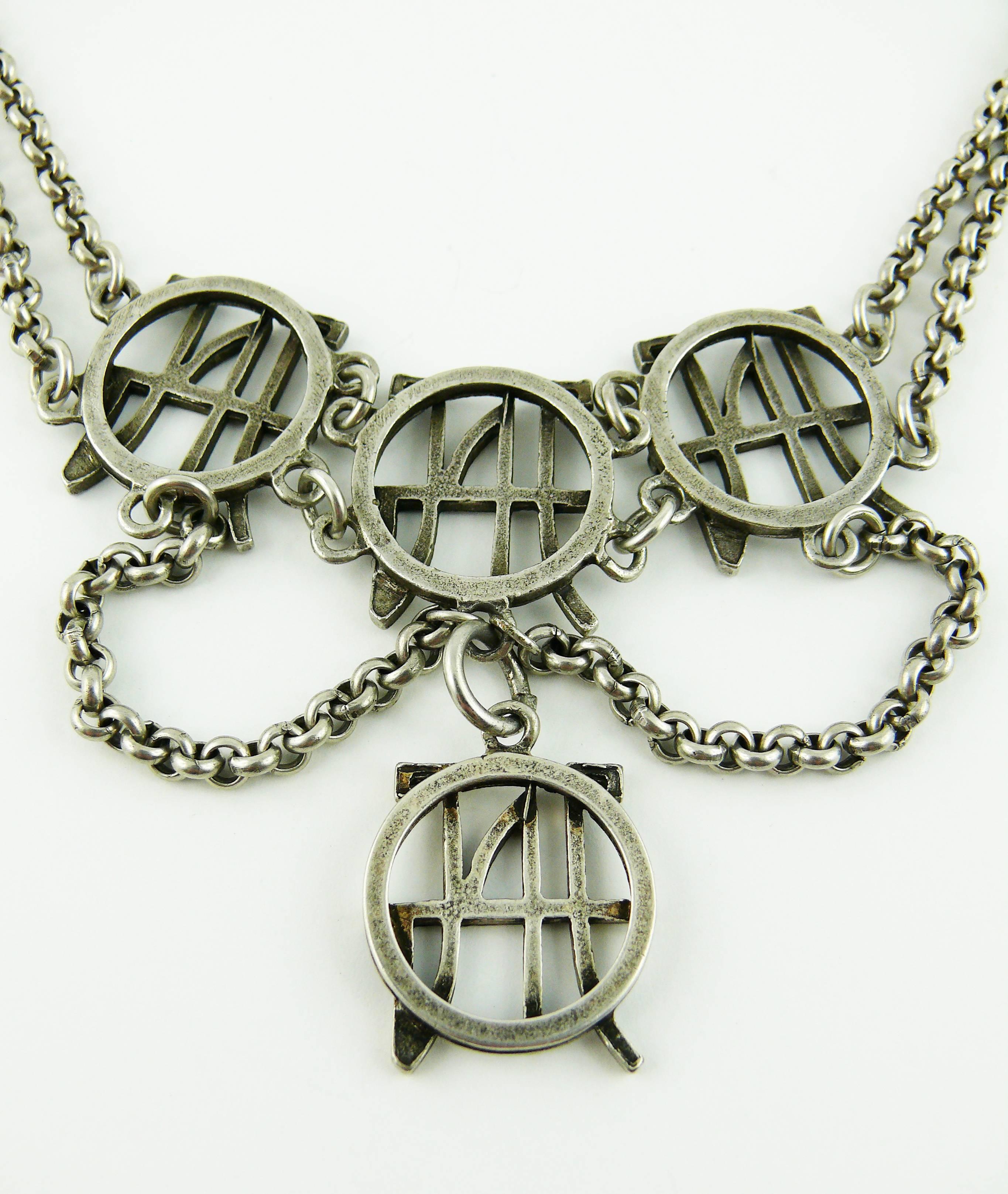 Jean Paul Gaultier Vintage Silver Tone Logo Necklace 3