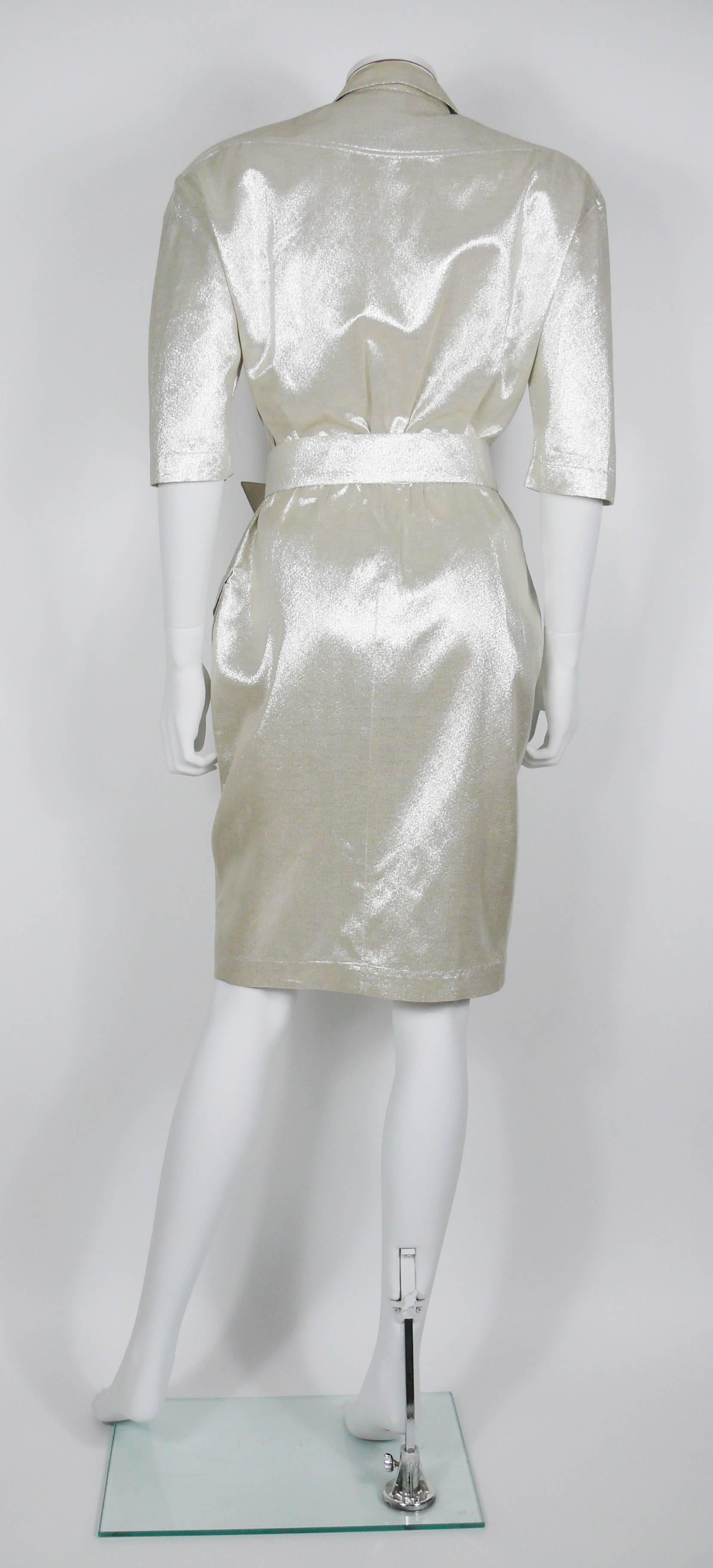 Thierry Mugler Vintage Gold Lurex Wrap Dress In Excellent Condition In Nice, FR