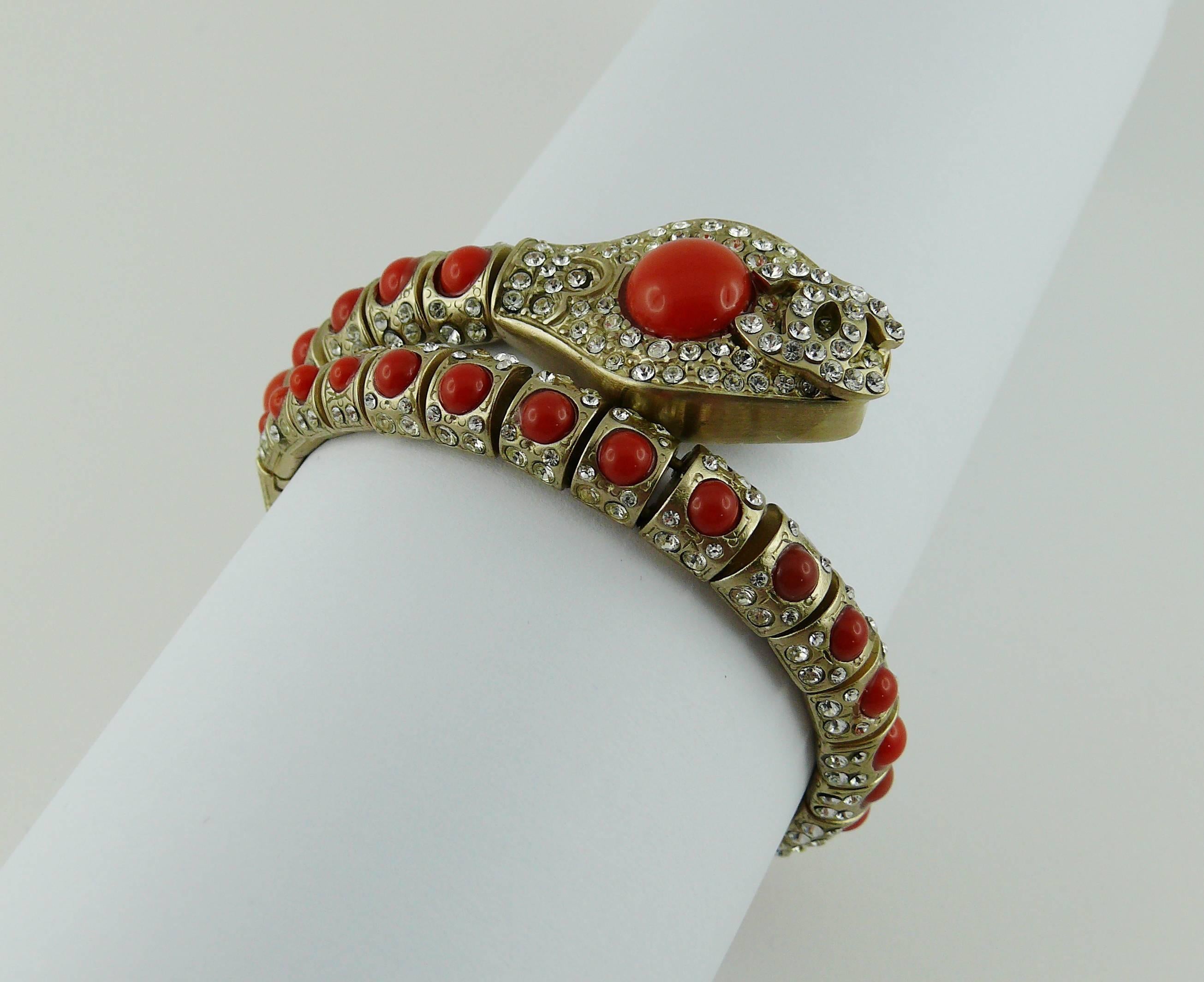 Chanel Jewelled Articulated Snake Bracelet In Excellent Condition In Nice, FR