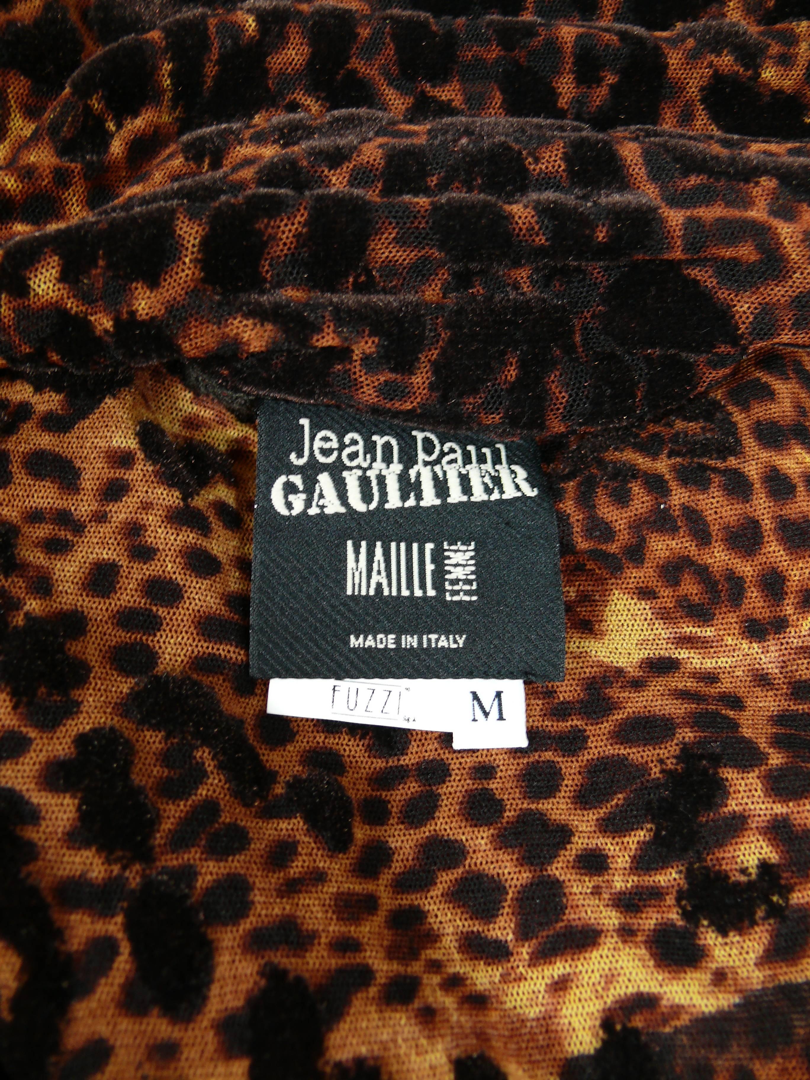 Jean Paul Gaultier Maille Femme Leopard Print Fuzzi Mesh Maxi Dress 3