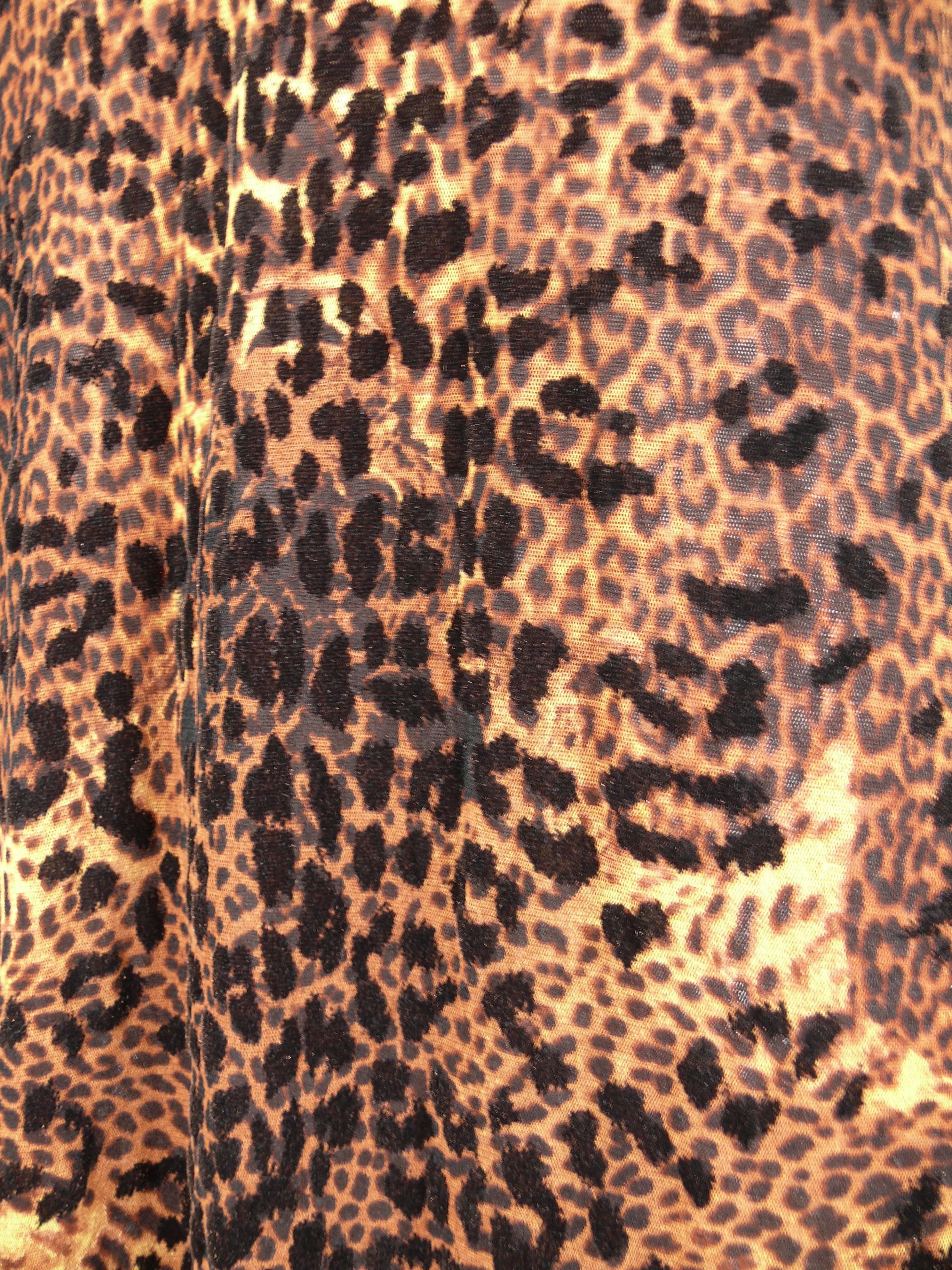 Jean Paul Gaultier Maille Femme Leopard Print Fuzzi Mesh Maxi Dress 1