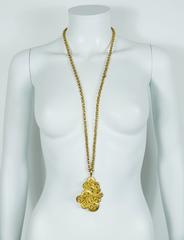 Karl Lagerfeld Vintage Sautoir Necklace with Iconic Button Pendant