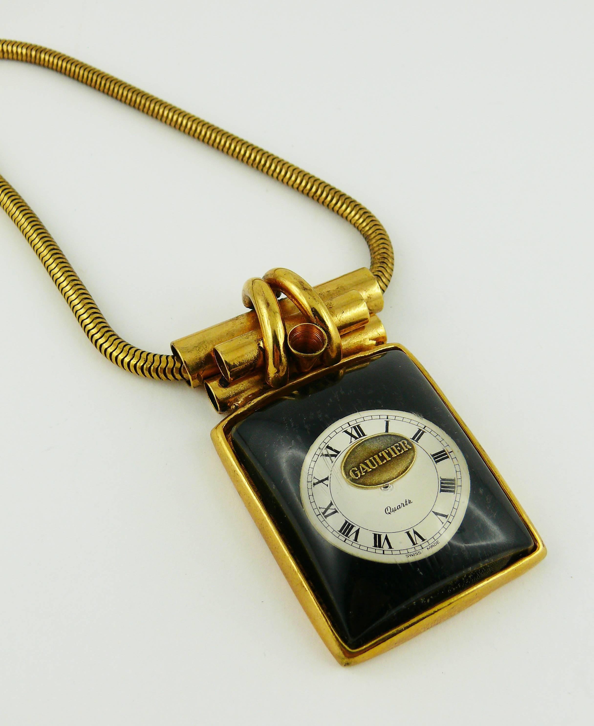 Jean Paul Gaultier Vintage Rare Collectable Steampunk Watch Pendant Necklace In Good Condition In Nice, FR