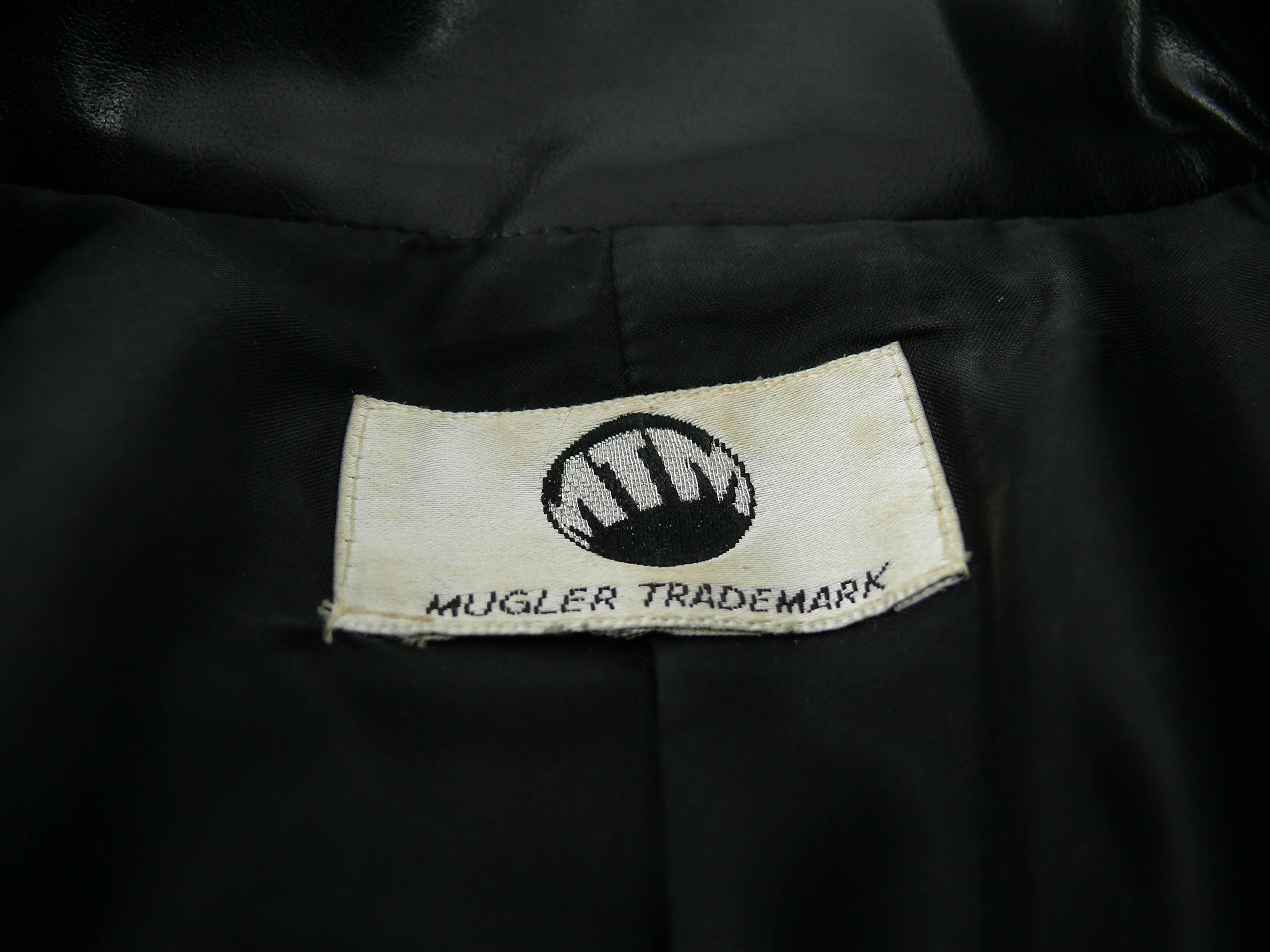 Women's Thierry Mugler Vintage Black Rubber Belted Dress