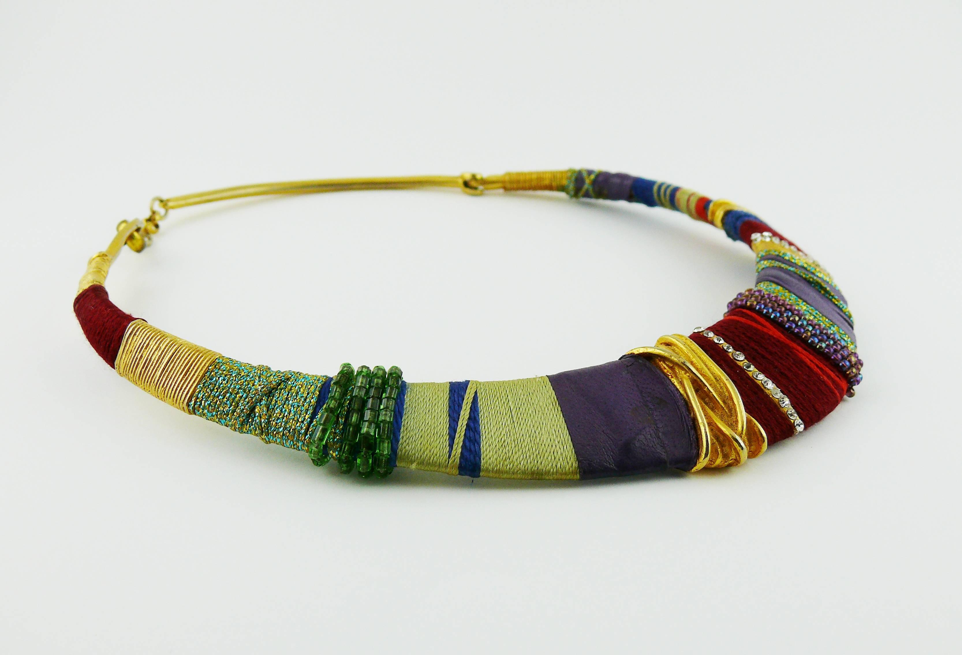 Christian Lacroix Vintage Masai Inspired Choker Necklace In Good Condition In Nice, FR
