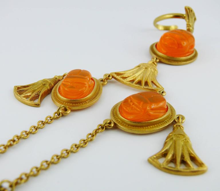Christian Dior by John Galliano Egyptian Revival Scarab Ring Bracelet