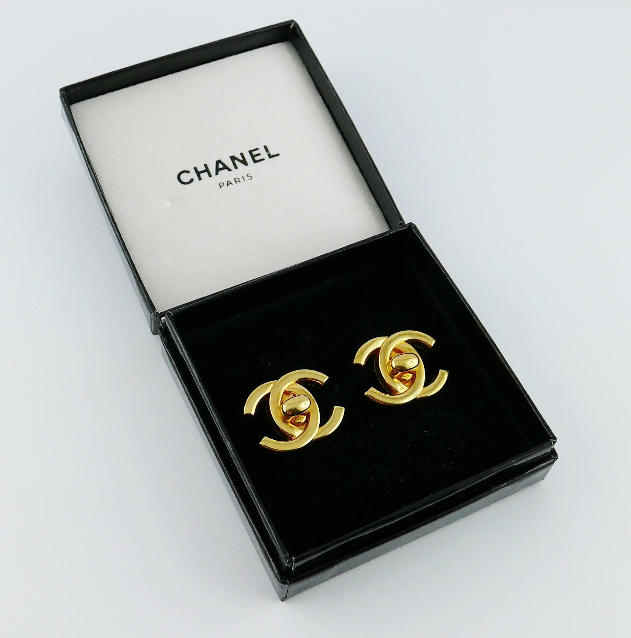 chanel turnlock earrings