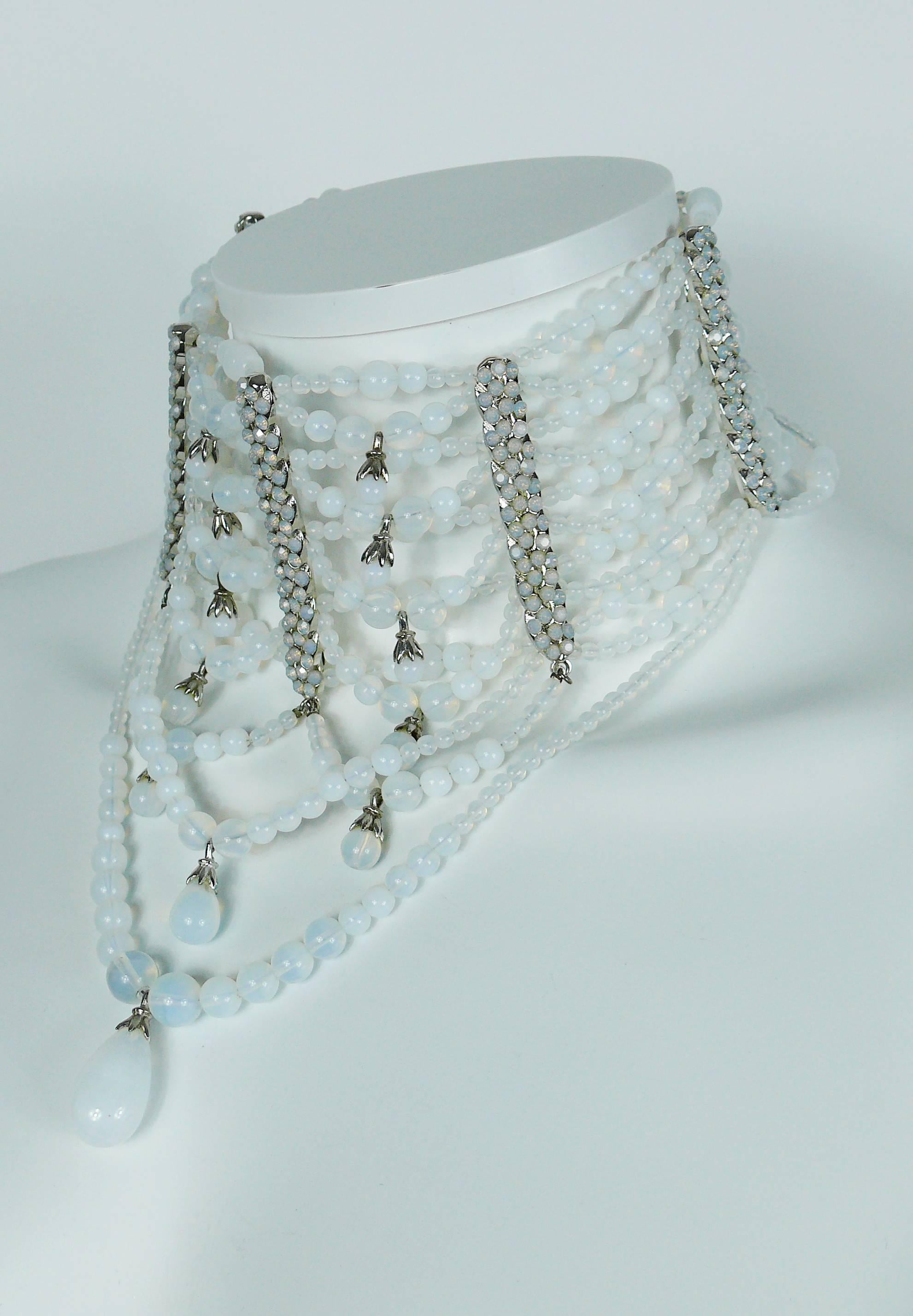  Christian Dior by John Galliano Rare Runway Drapery Opalescent Chocker Necklace Pour femmes 