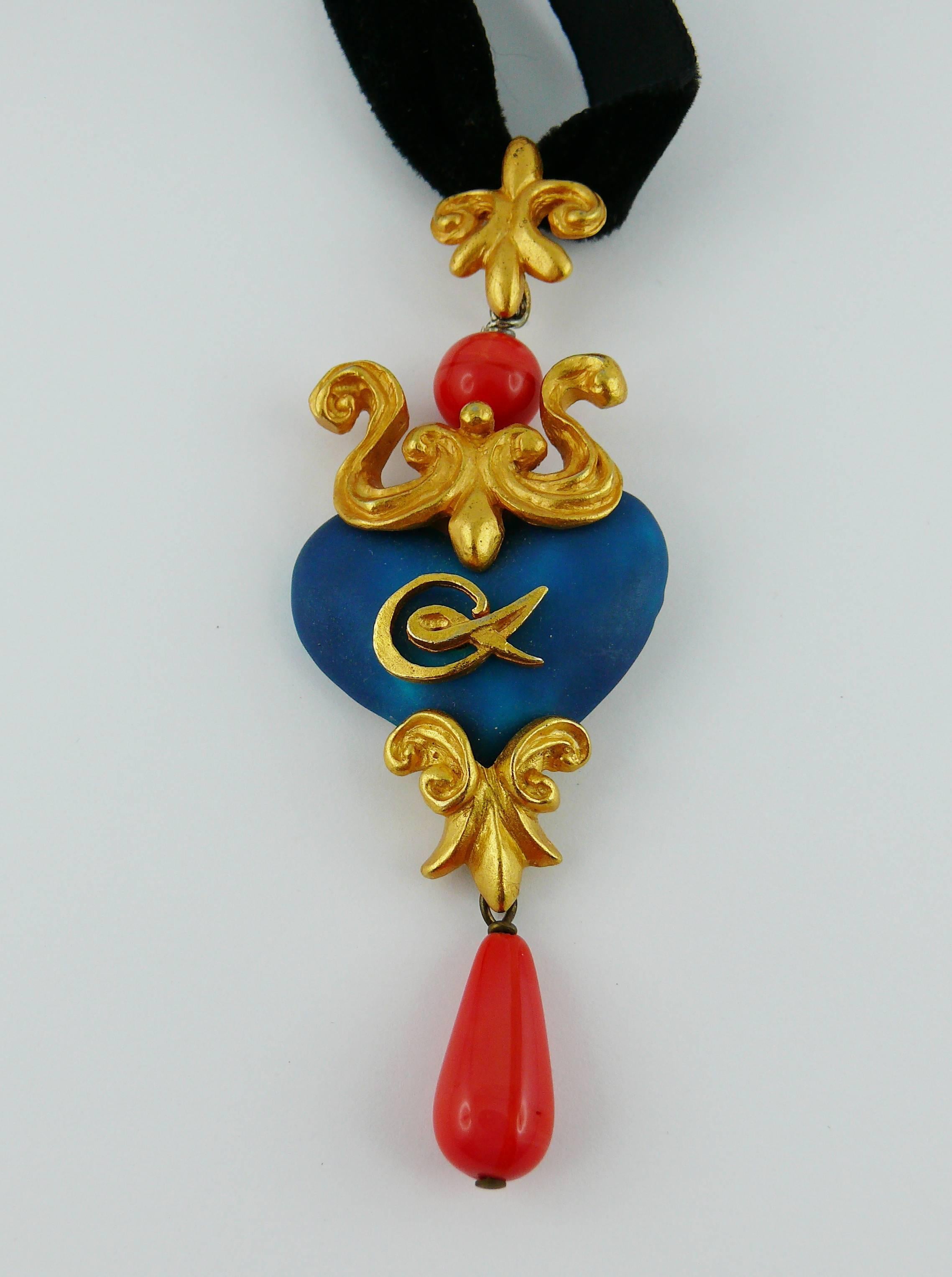 Christian Lacroix Vintage Baroque Heart Pendant Necklace 1
