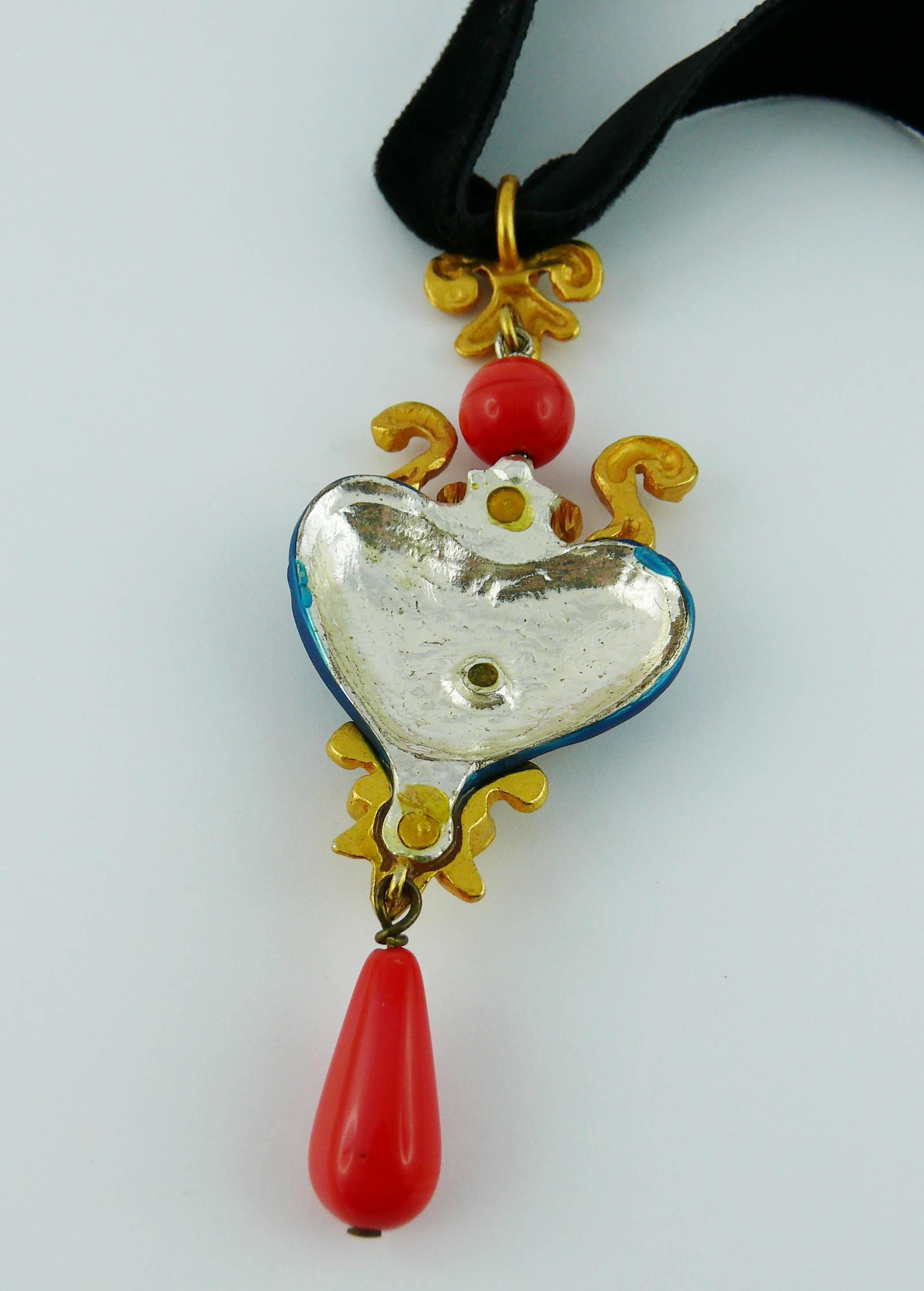Christian Lacroix Vintage Baroque Heart Pendant Necklace 3