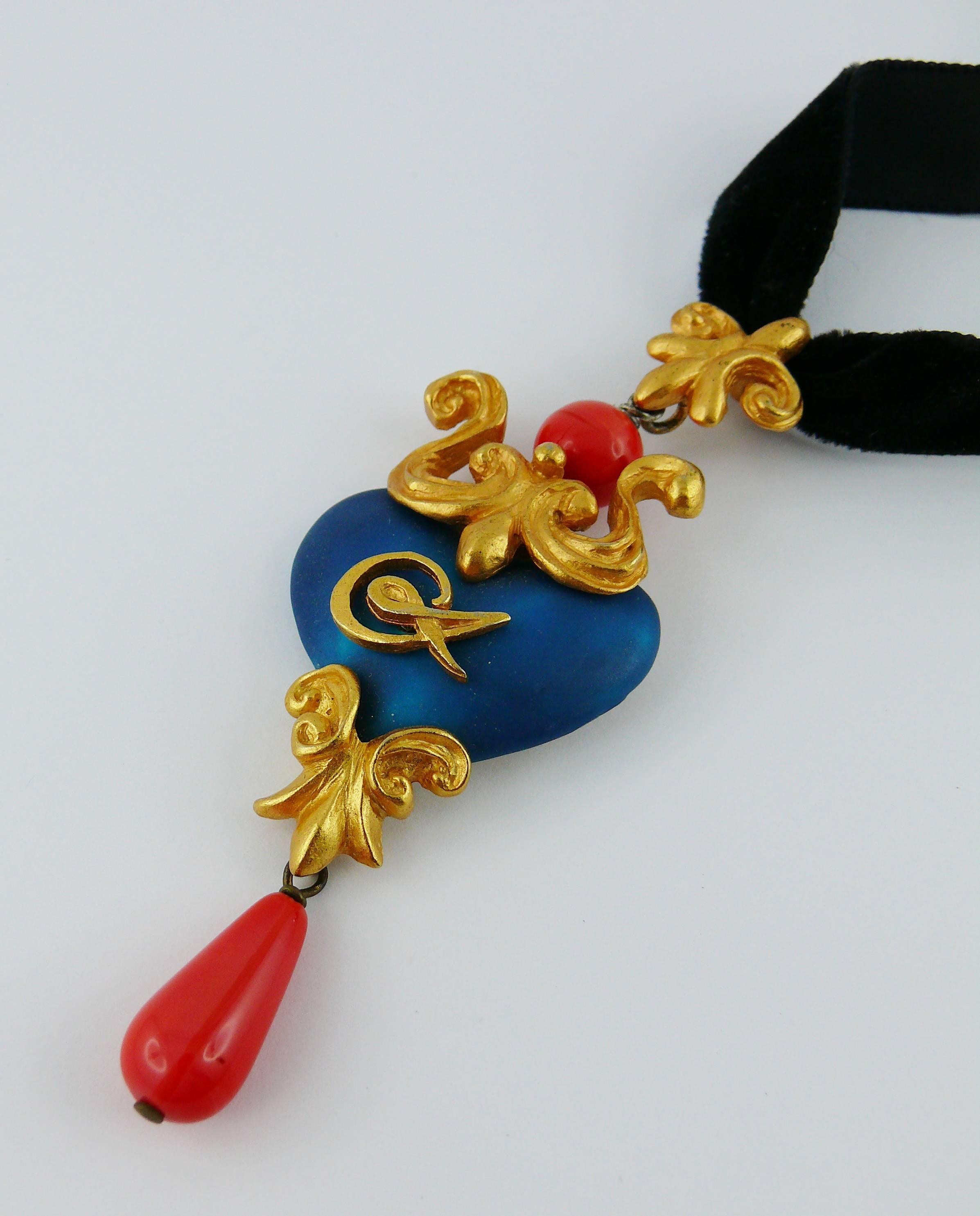 Christian Lacroix Vintage Baroque Heart Pendant Necklace 2