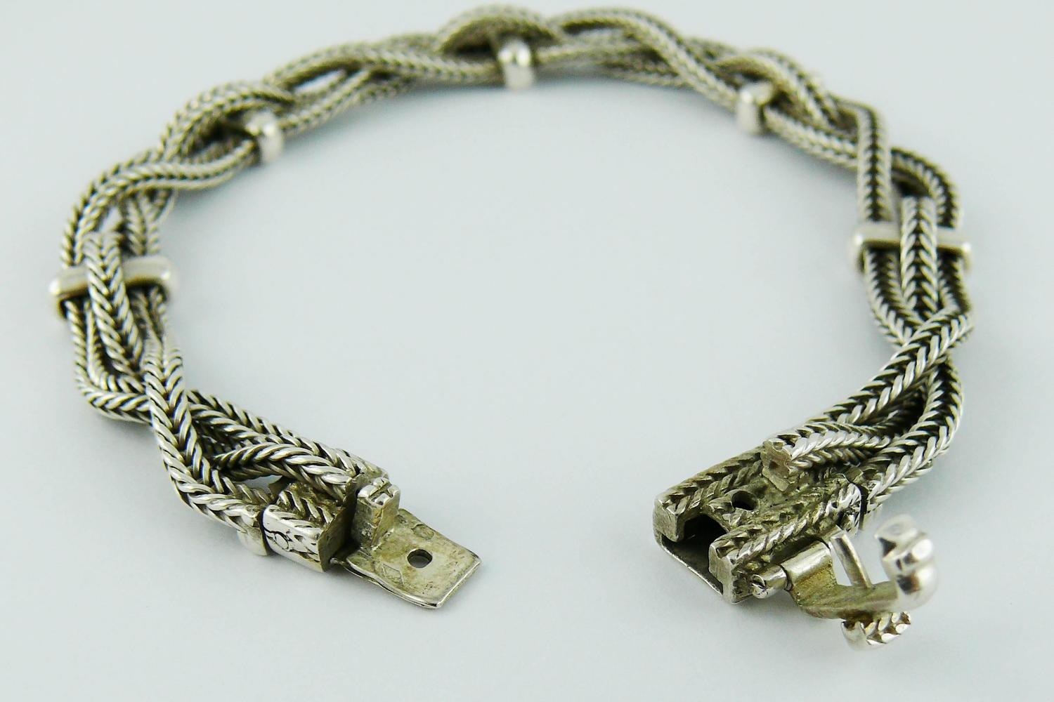 Hermes Vintage Rare Sterling Silver Bracelet For Sale at 1stdibs