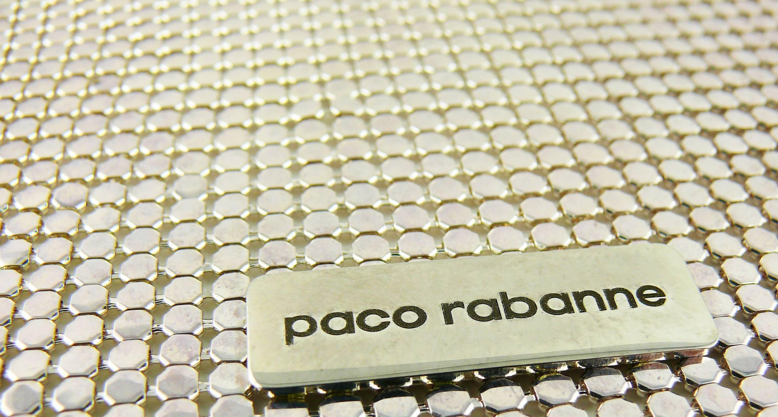 Paco Rabanne Vintage Silver Mesh Jersey Scarf VIP Gift 1