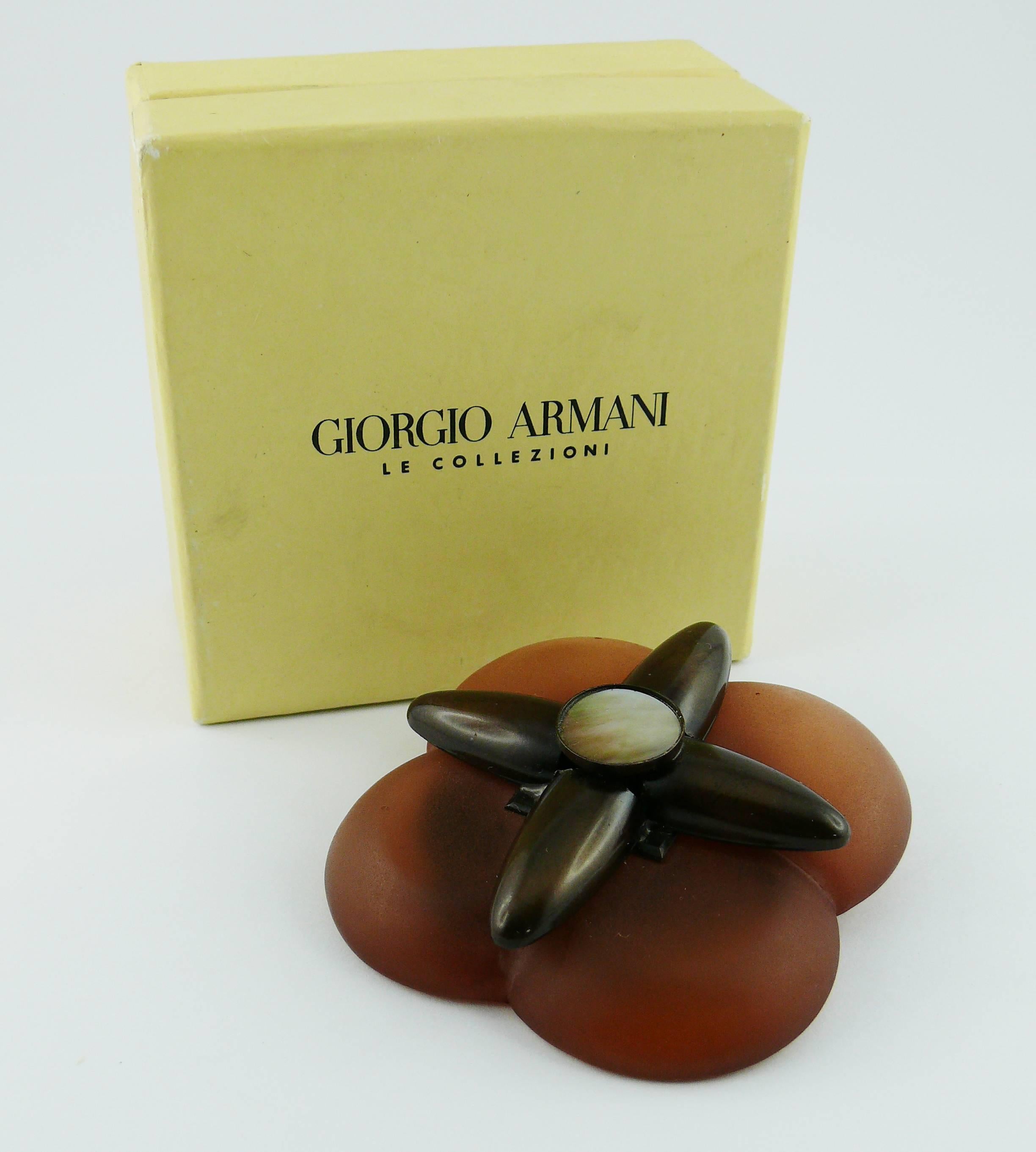 Giorgio Armani Abstract Flower Brooch 1