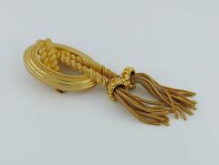 Christian Dior Vintage Iconic Medallion and Tassel Brooch
