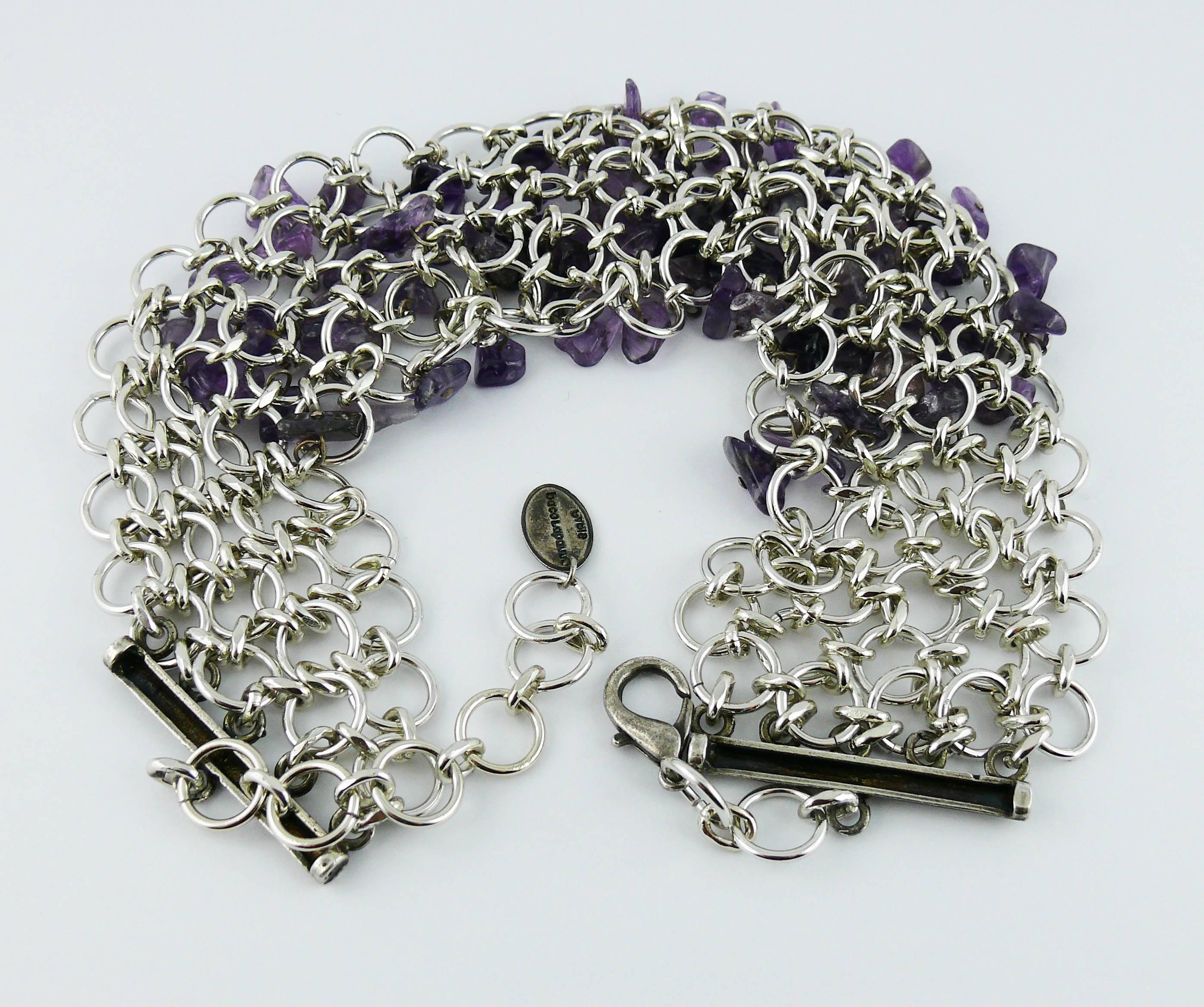 Paco Rabanne Vintage Chainmail and Quartz Choker Necklace In Excellent Condition In Nice, FR
