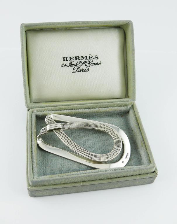 Mid 20th Century Hermes Silver Plated Horseshoe Money Clip