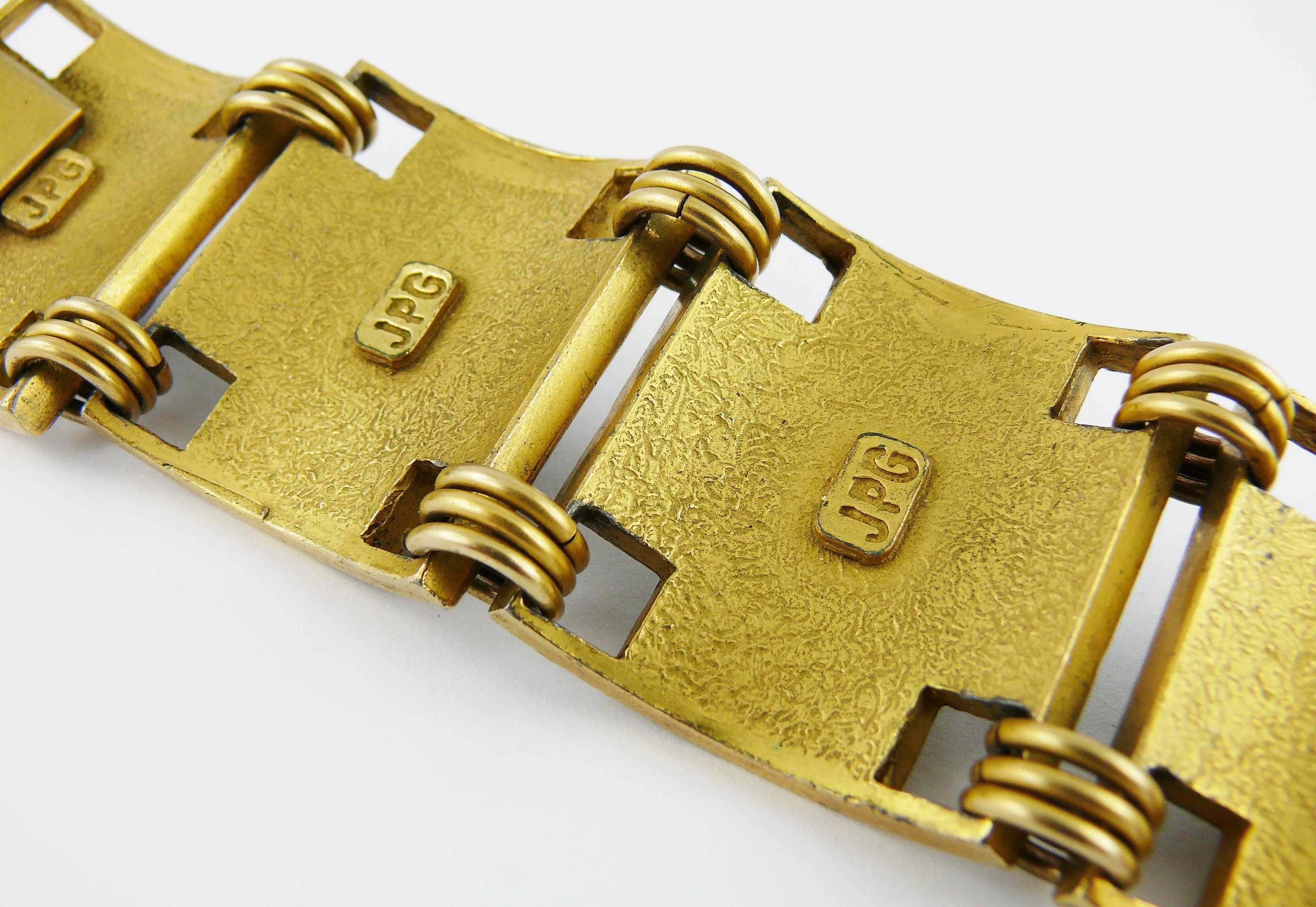 Jean Paul Gaultier Vintage Rare Geometric enameled Cuff Bracelet For Sale 2
