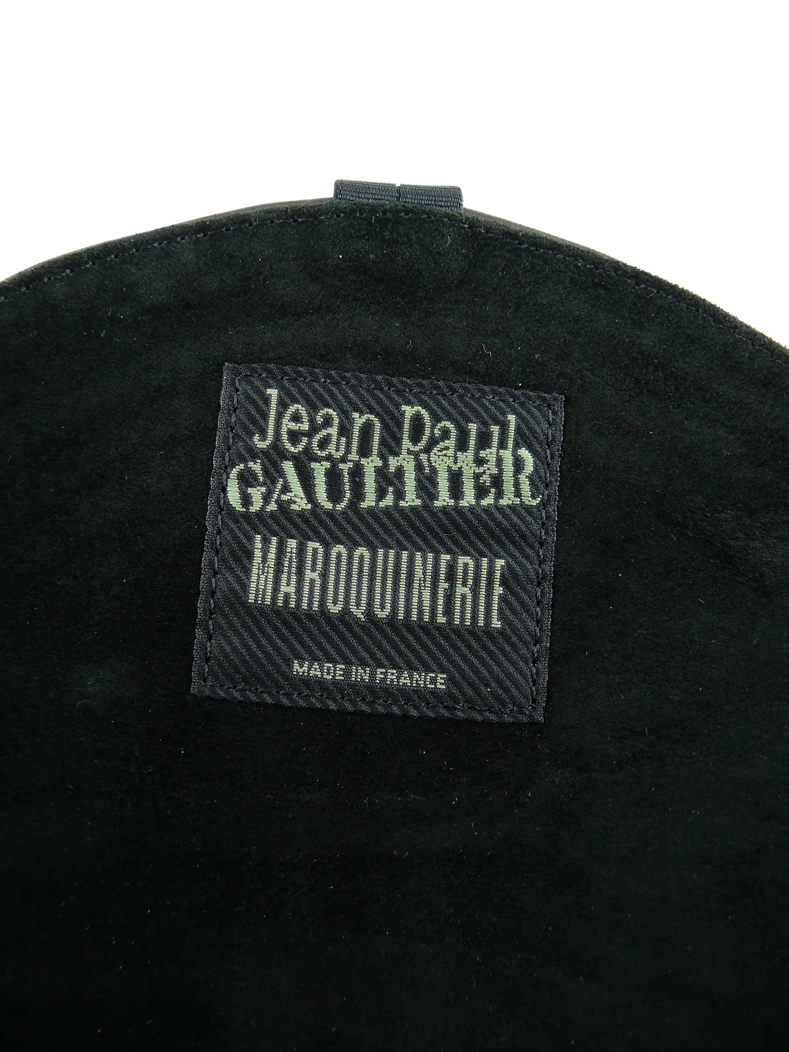 Jean Paul Gaultier Vintage Black Lambskin Corset Bag Clutch For Sale 2