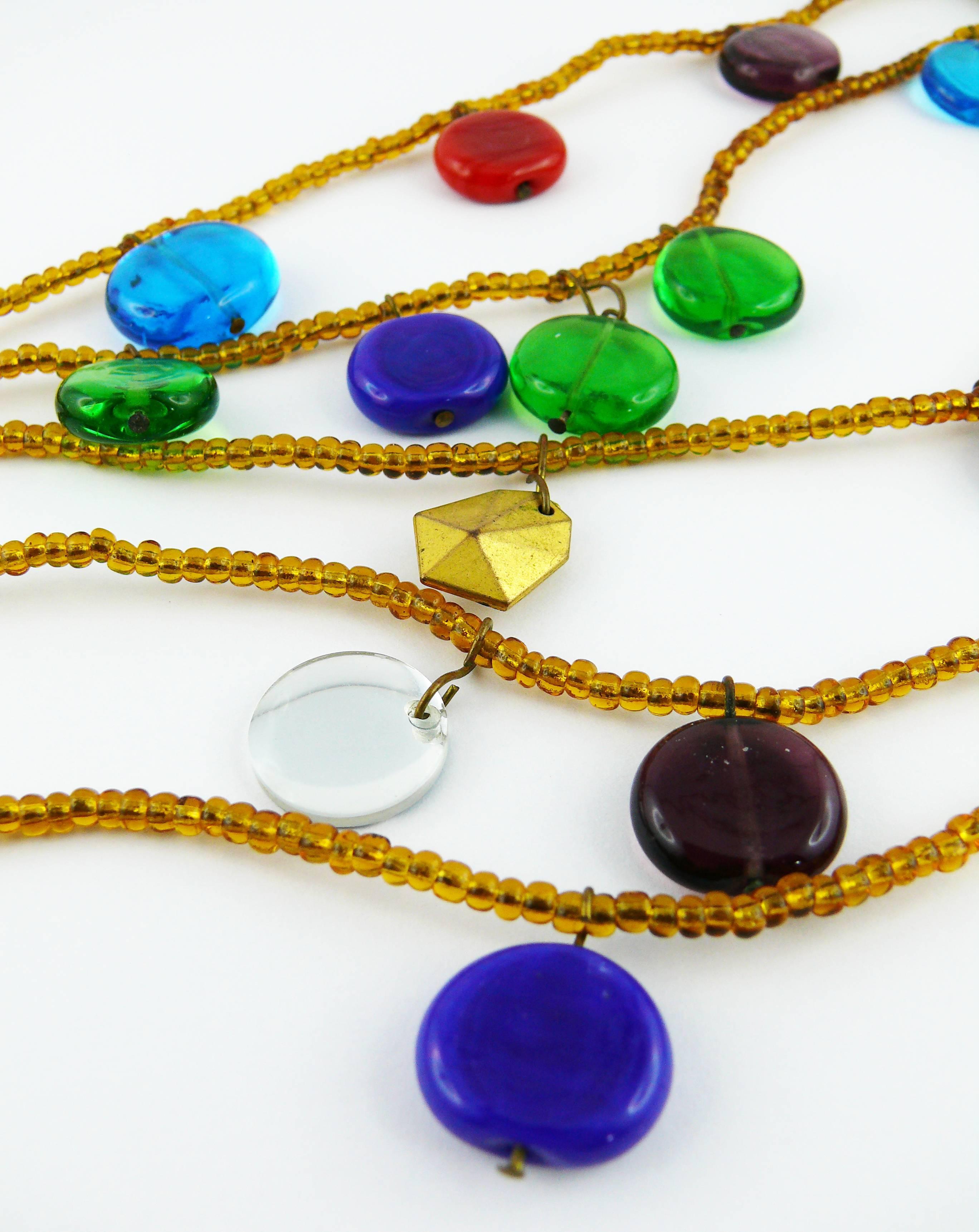 Yves Saint Laurent YSL Vintage Rare Pate de Verre Multi Strand Necklace In Good Condition For Sale In Nice, FR