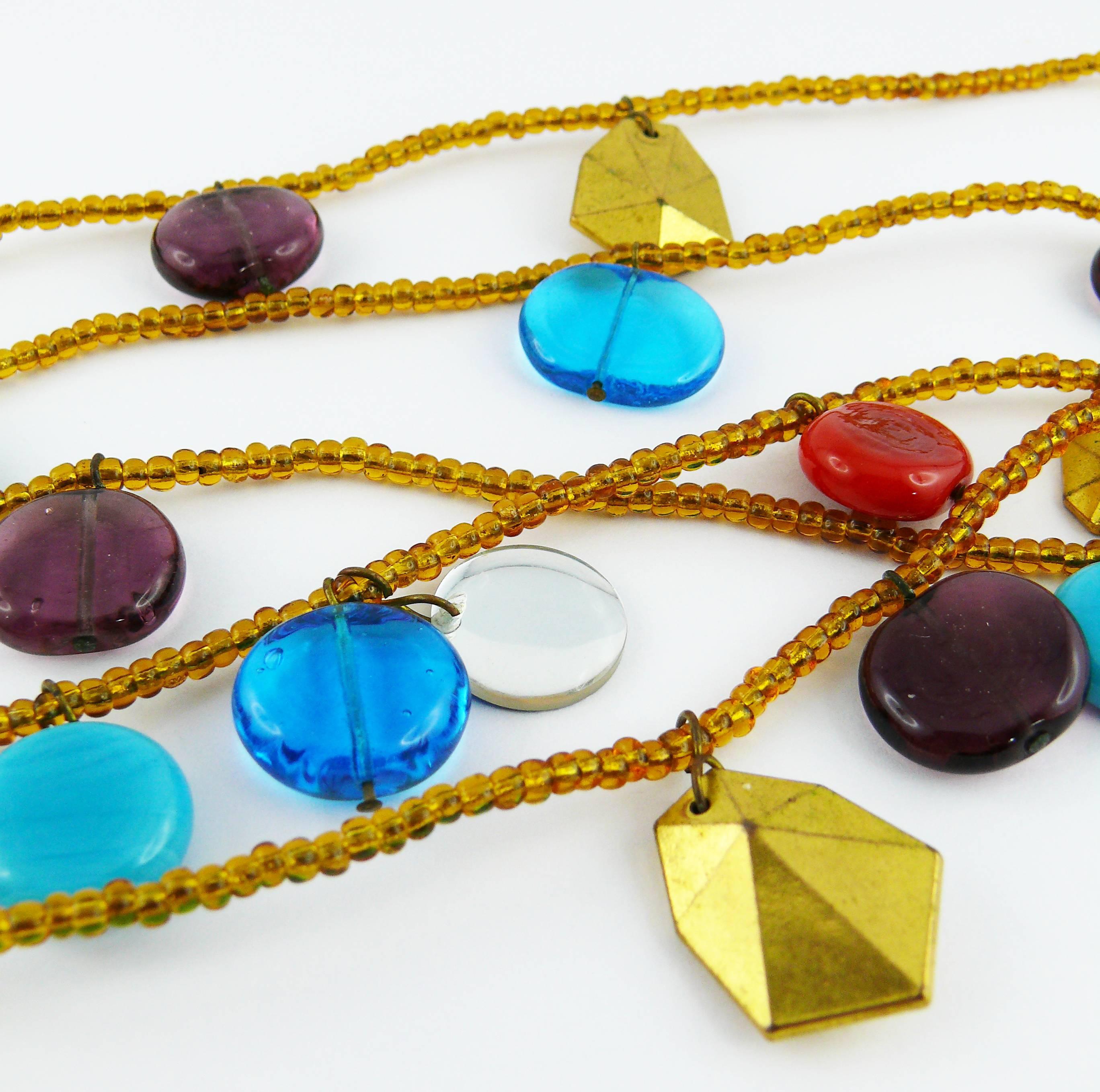 Yves Saint Laurent YSL Vintage Rare Pate de Verre Collana multifilo in vendita 2