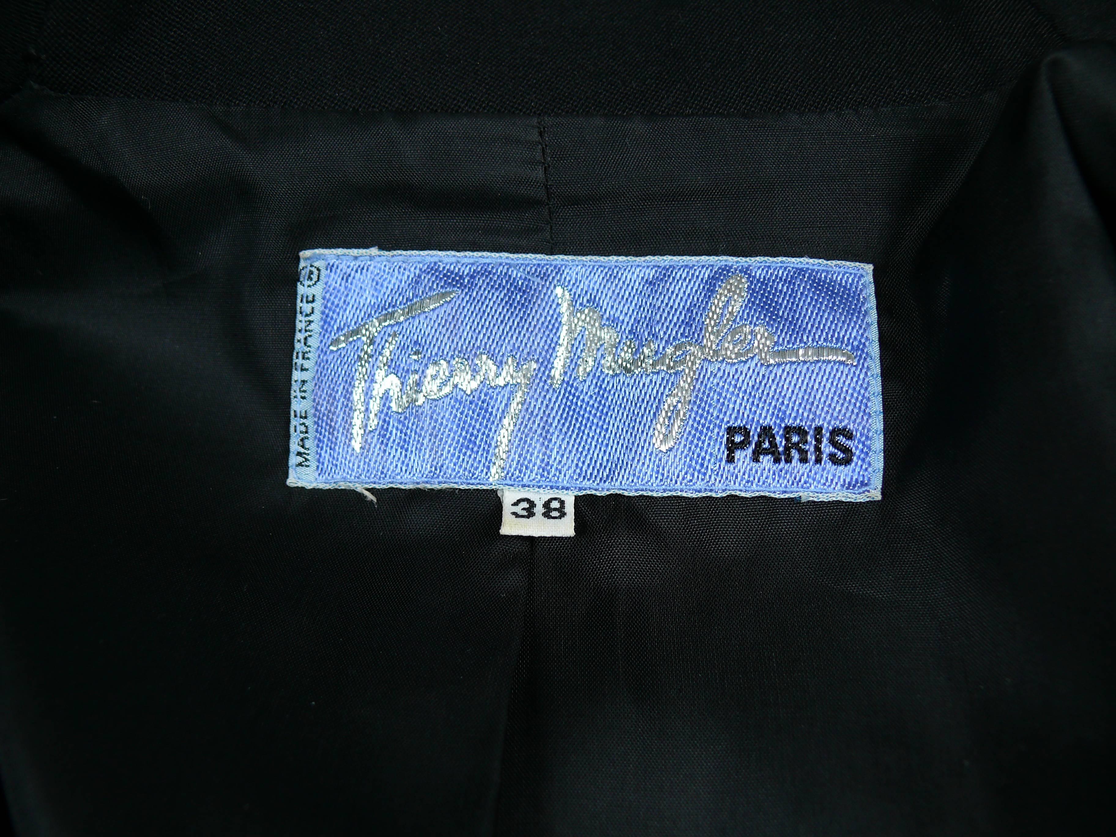 Thierry Mugler Vintage Black Wool Skirt Suit 4