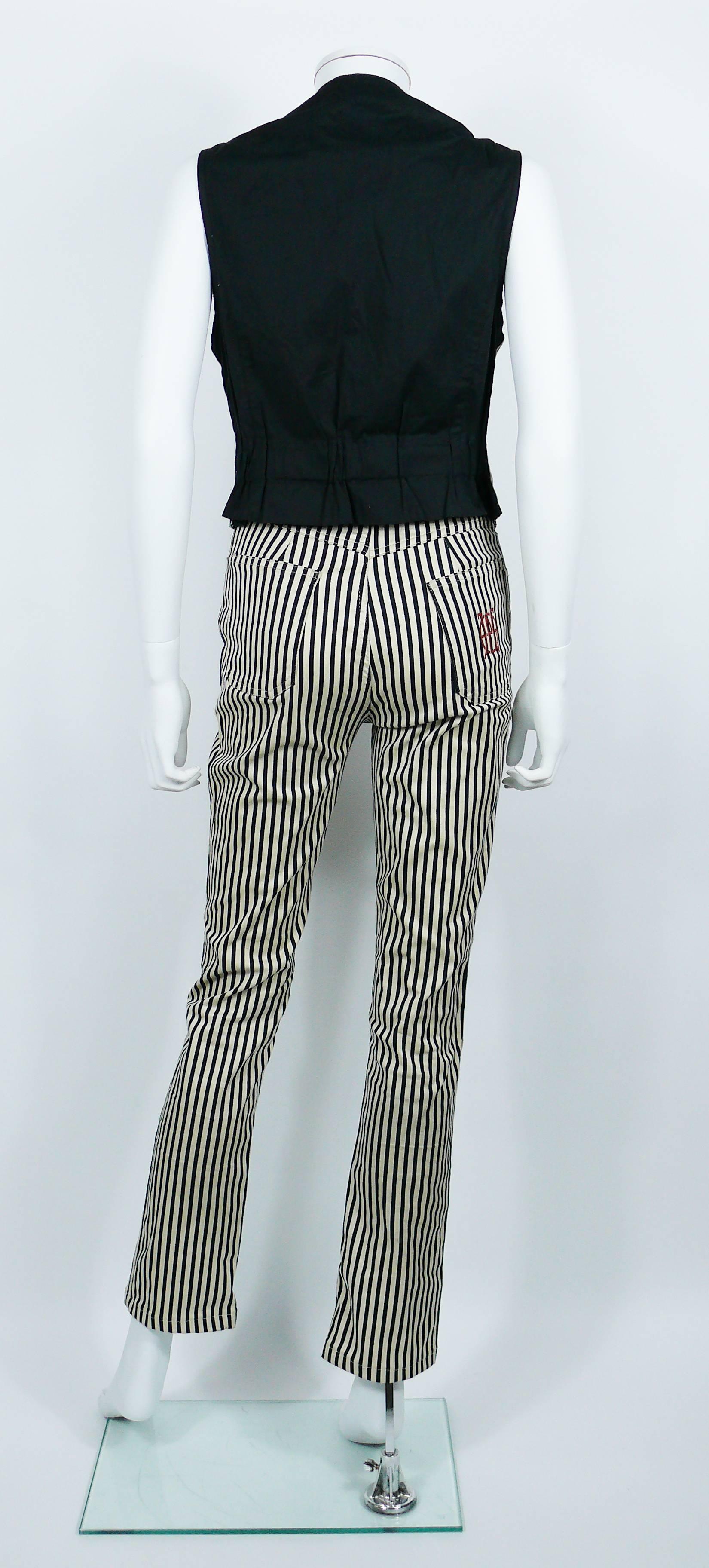Jean Paul Gaultier Vintage 1990s Striped Vest and Trouser Set In Good Condition In Nice, FR