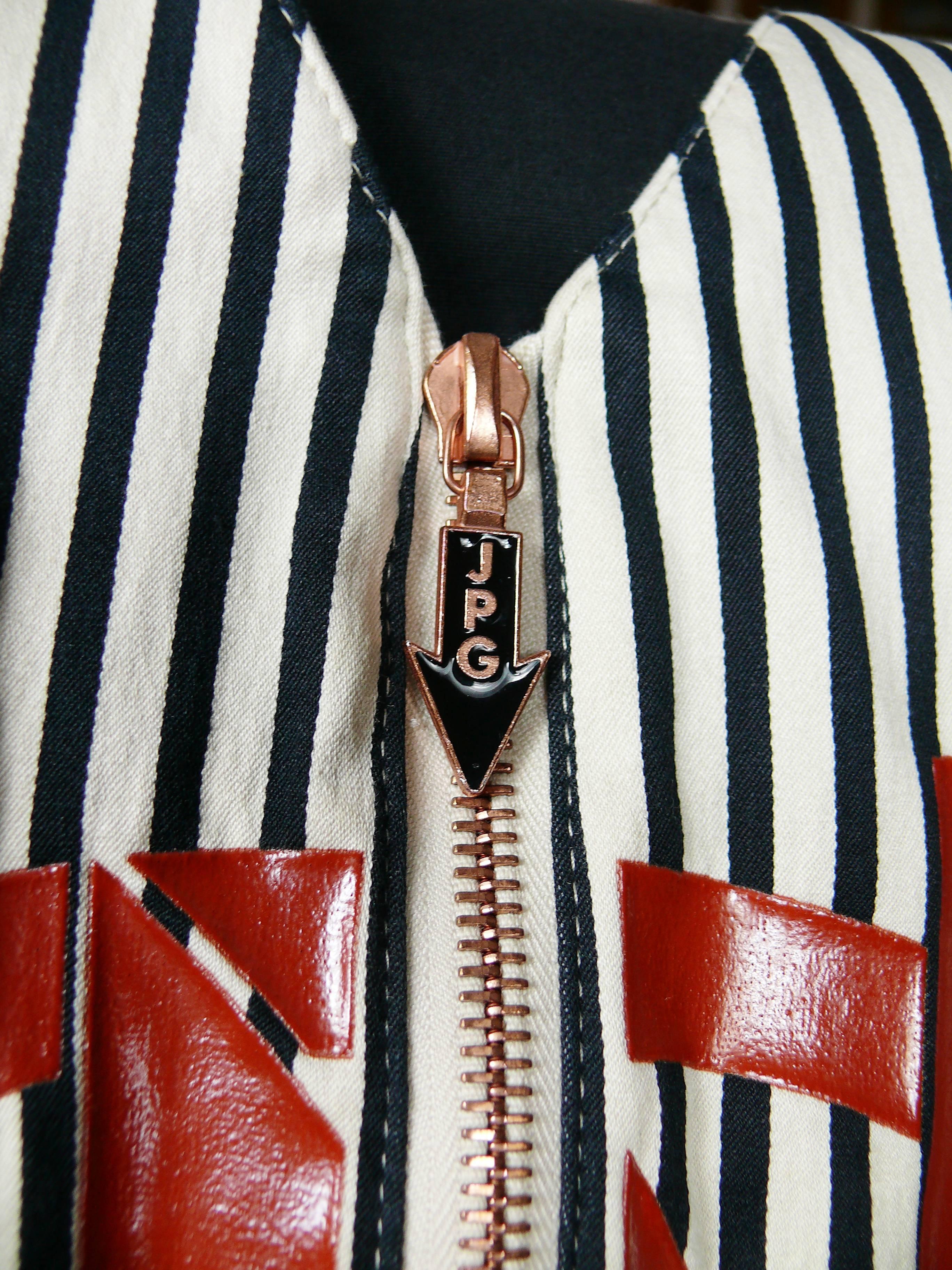 Gray Jean Paul Gaultier Vintage 1990s Striped Vest and Trouser Set