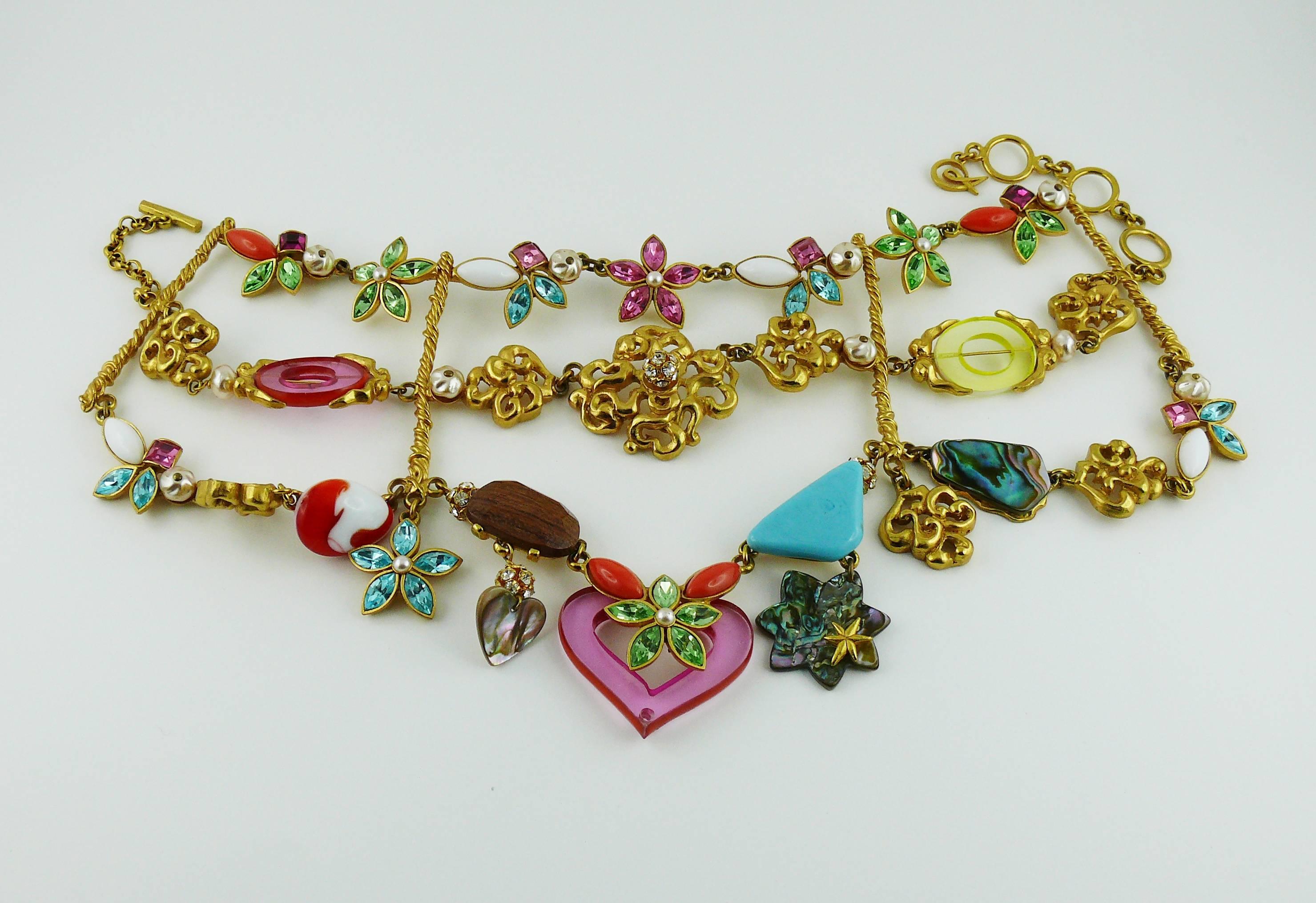Christian Lacroix Vintage Opulent Multi-Strand Choker Necklace In Good Condition In Nice, FR