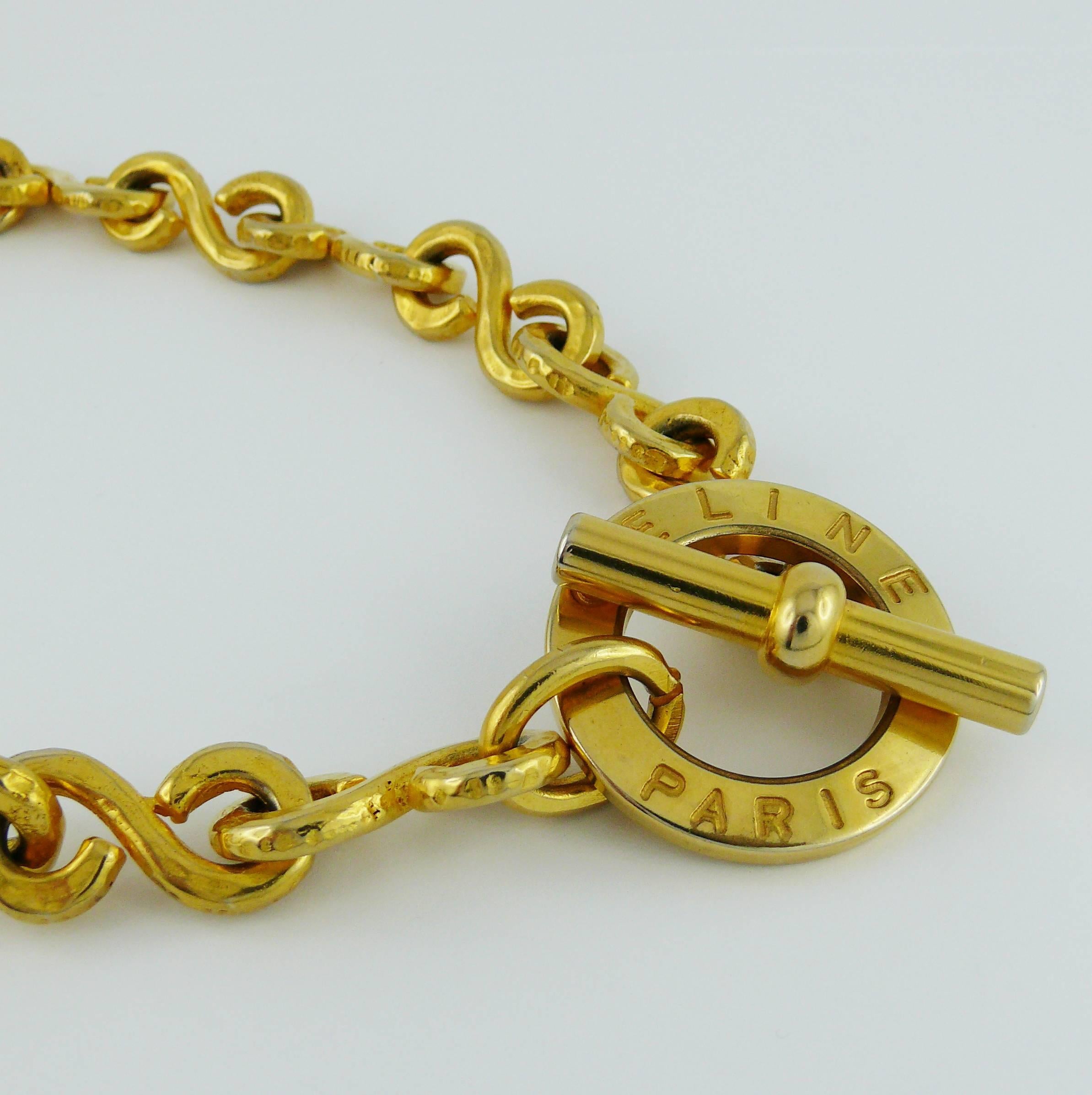 Women's CELINE Vintage Gold Toned Charm Necklace For Sale