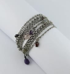 Christian Lacroix Vintage Sterling Silver Chain Bracelet with Charms