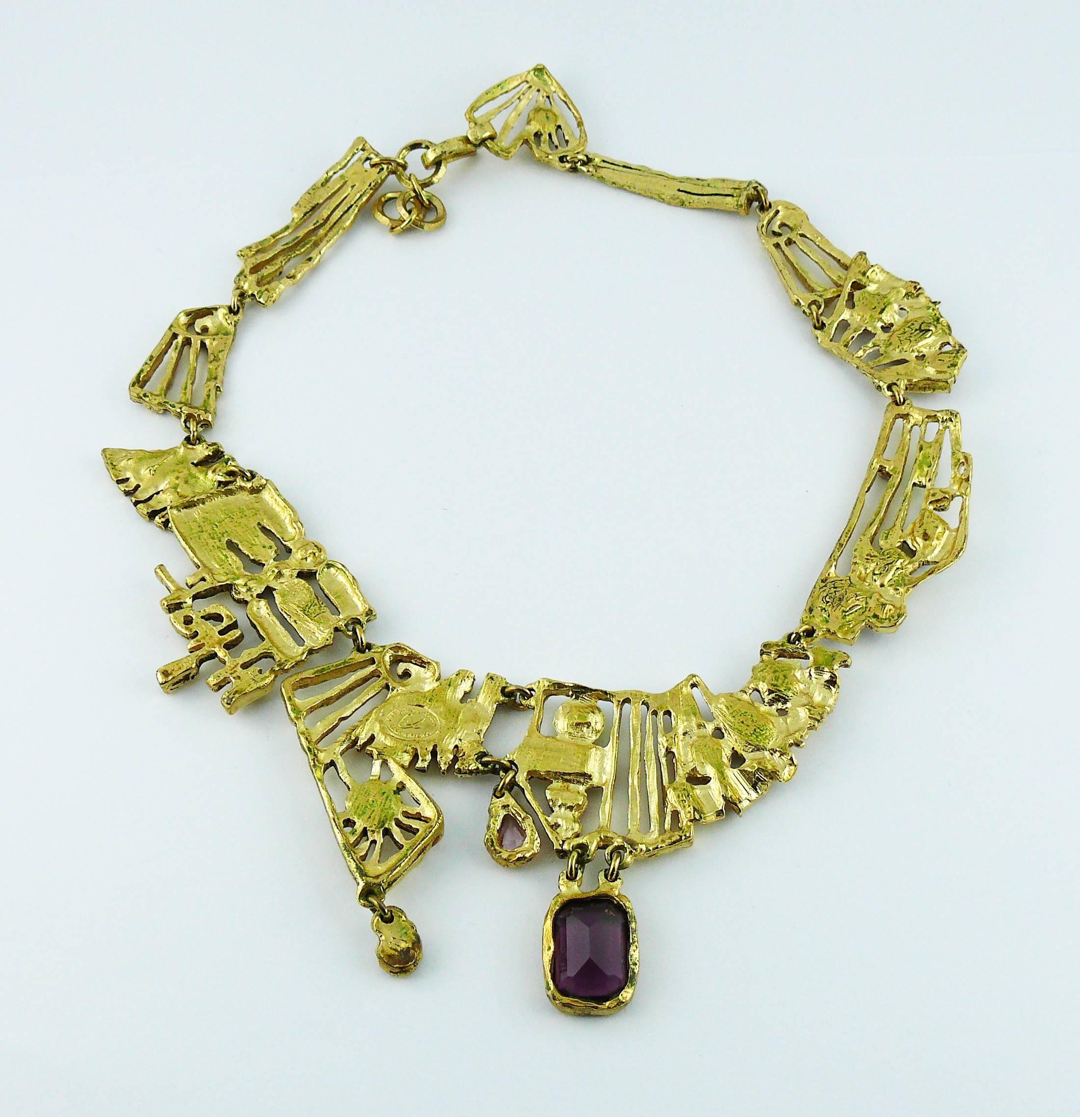 Christian Lacroix Vintage Bejeweled Brutalist Necklace 6