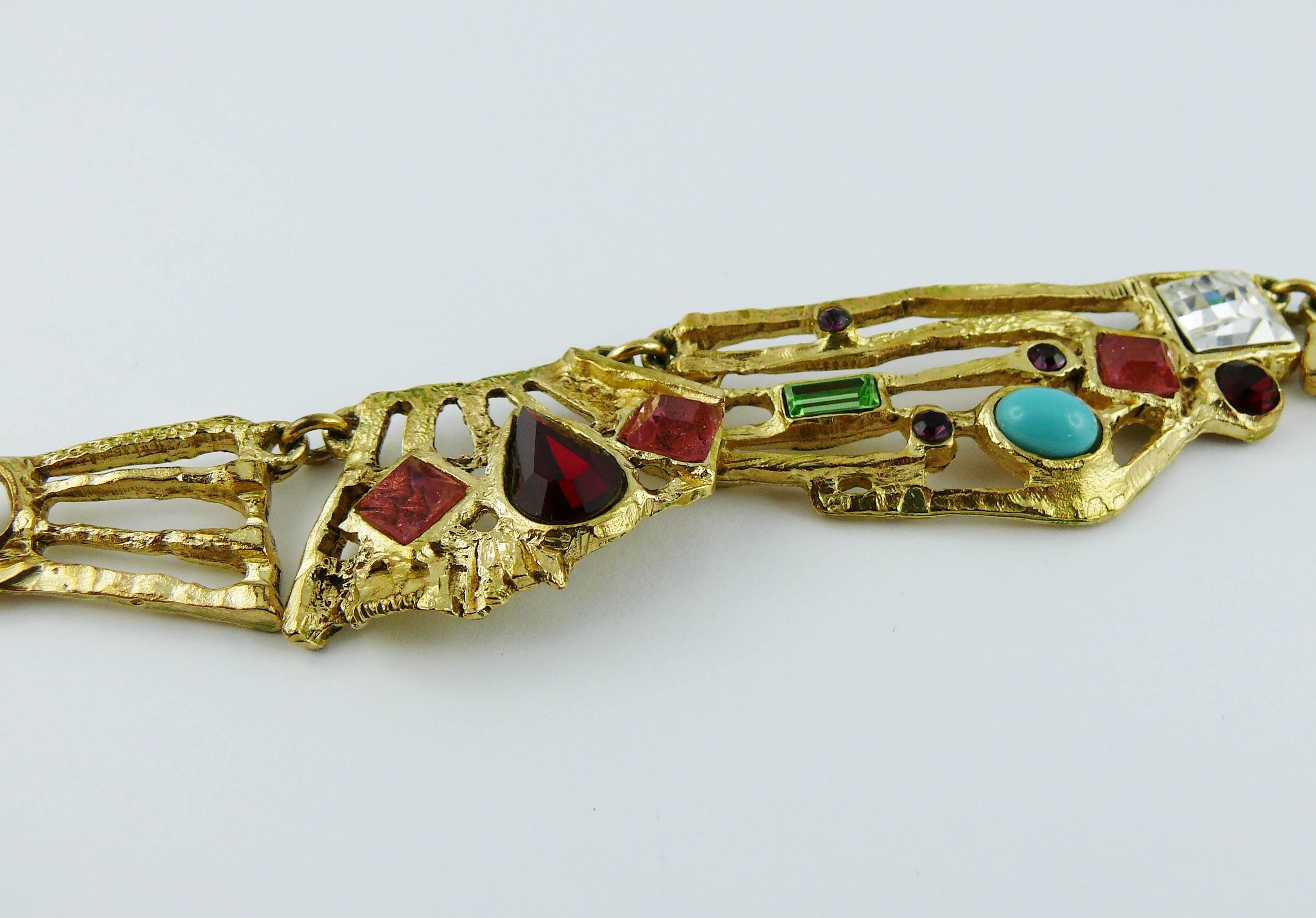 Christian Lacroix Vintage Bejeweled Brutalist Necklace 2