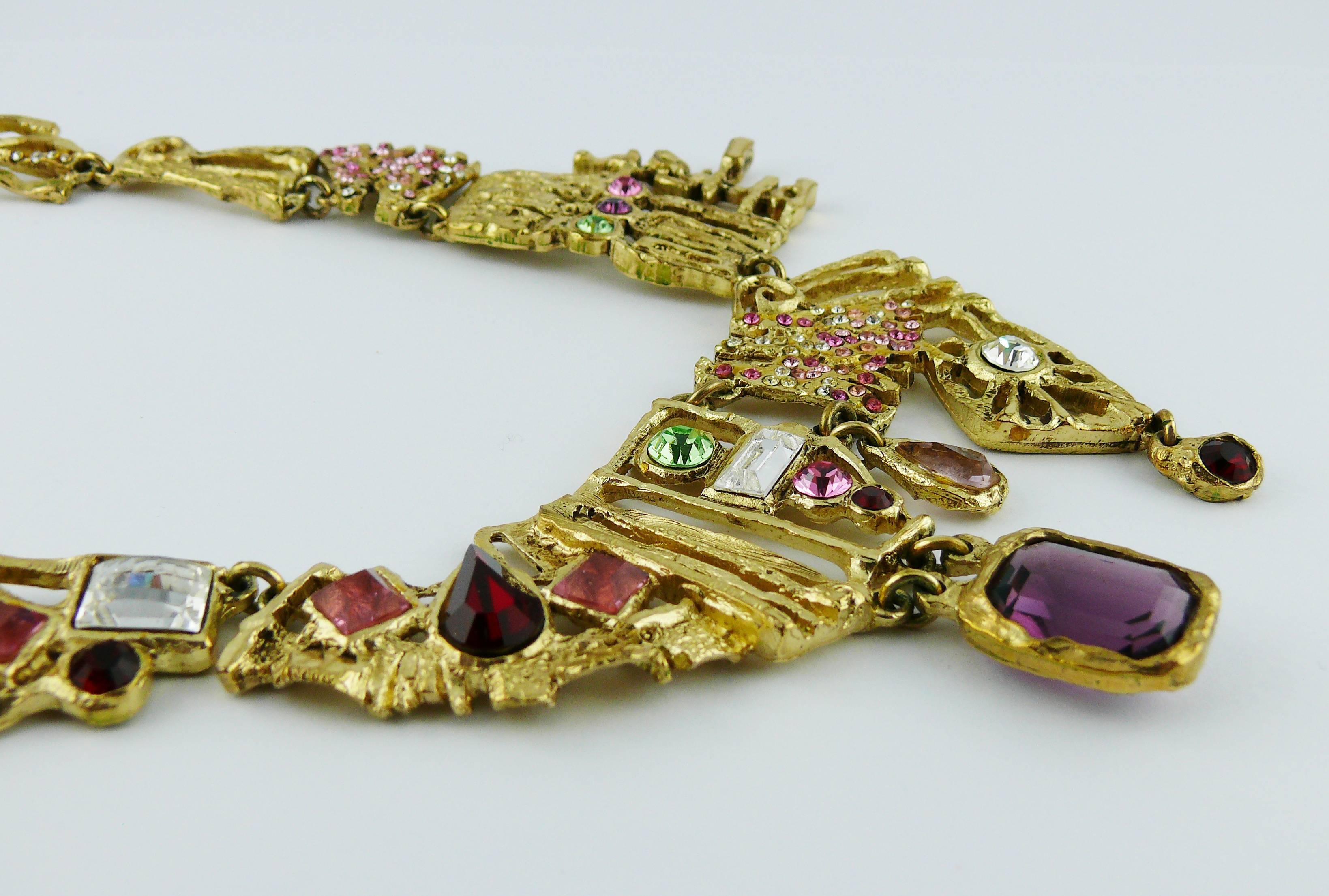 Christian Lacroix Vintage Bejeweled Brutalist Necklace 1