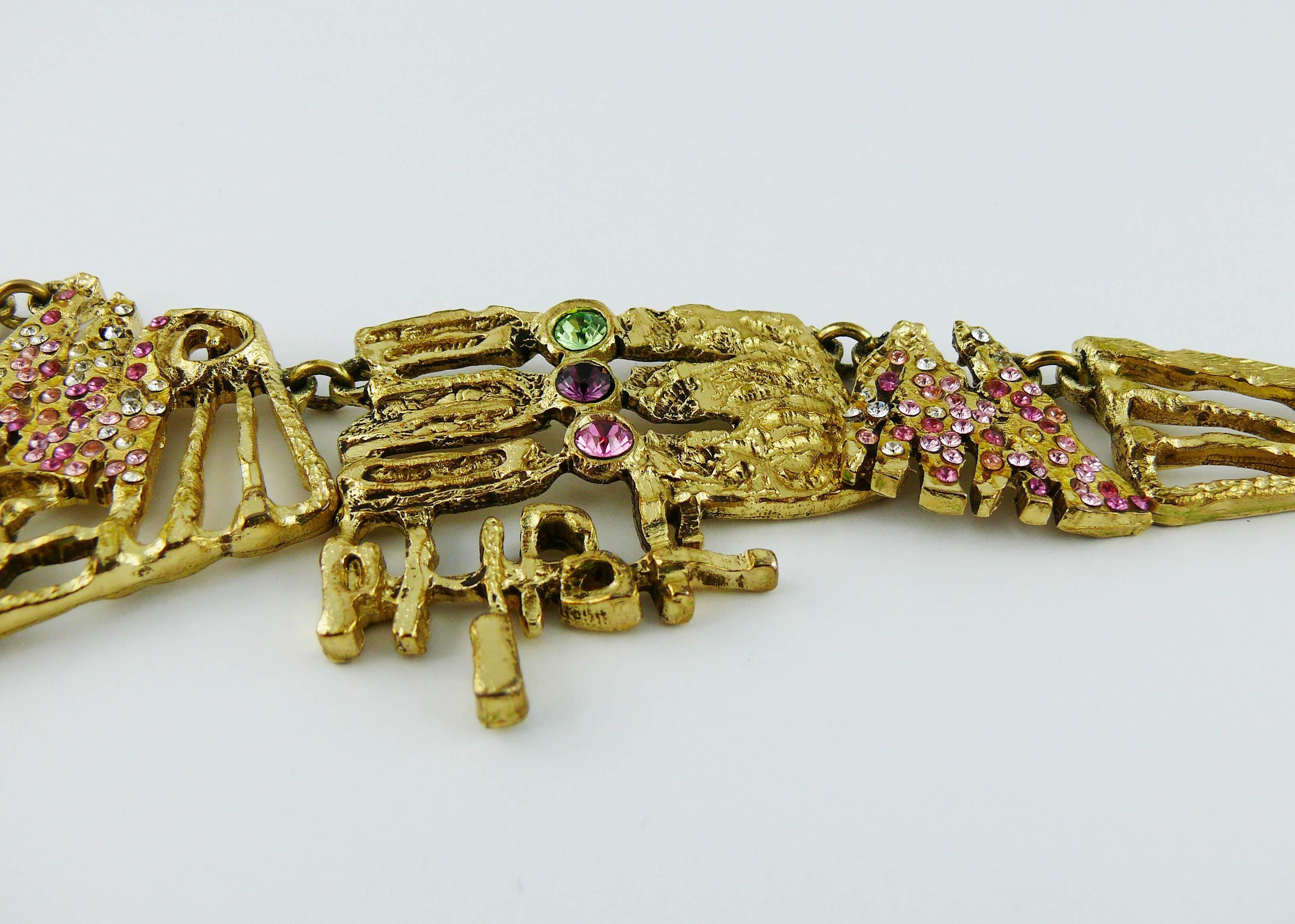 Christian Lacroix Vintage Bejeweled Brutalist Necklace 3