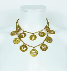 Paco Rabanne by Maison Desrues Vintage 1990s Zodiac Necklace