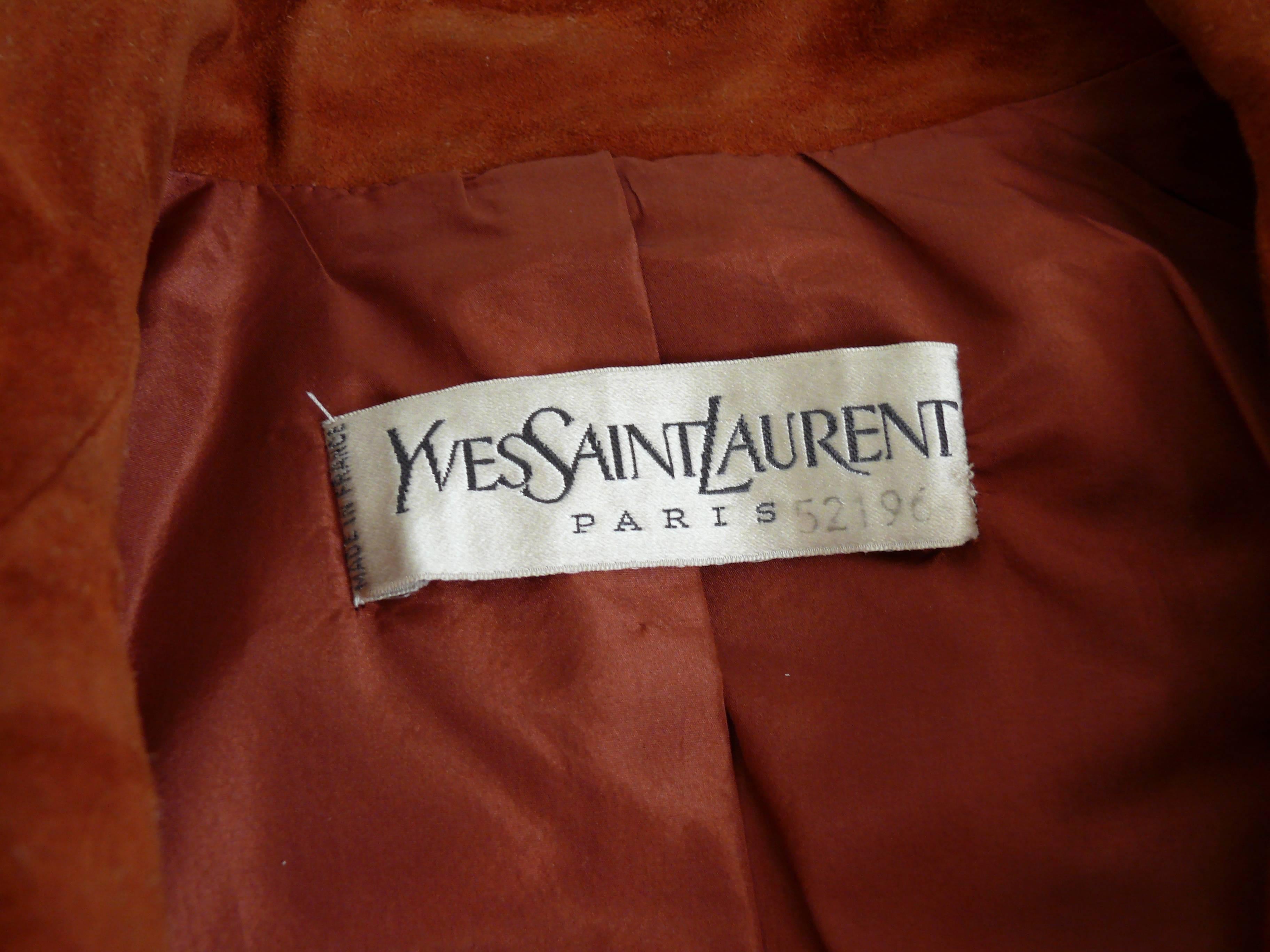 Yves Saint Laurent YSL Haute Couture Russian Inspired Embroidered Suede Jacket For Sale 1
