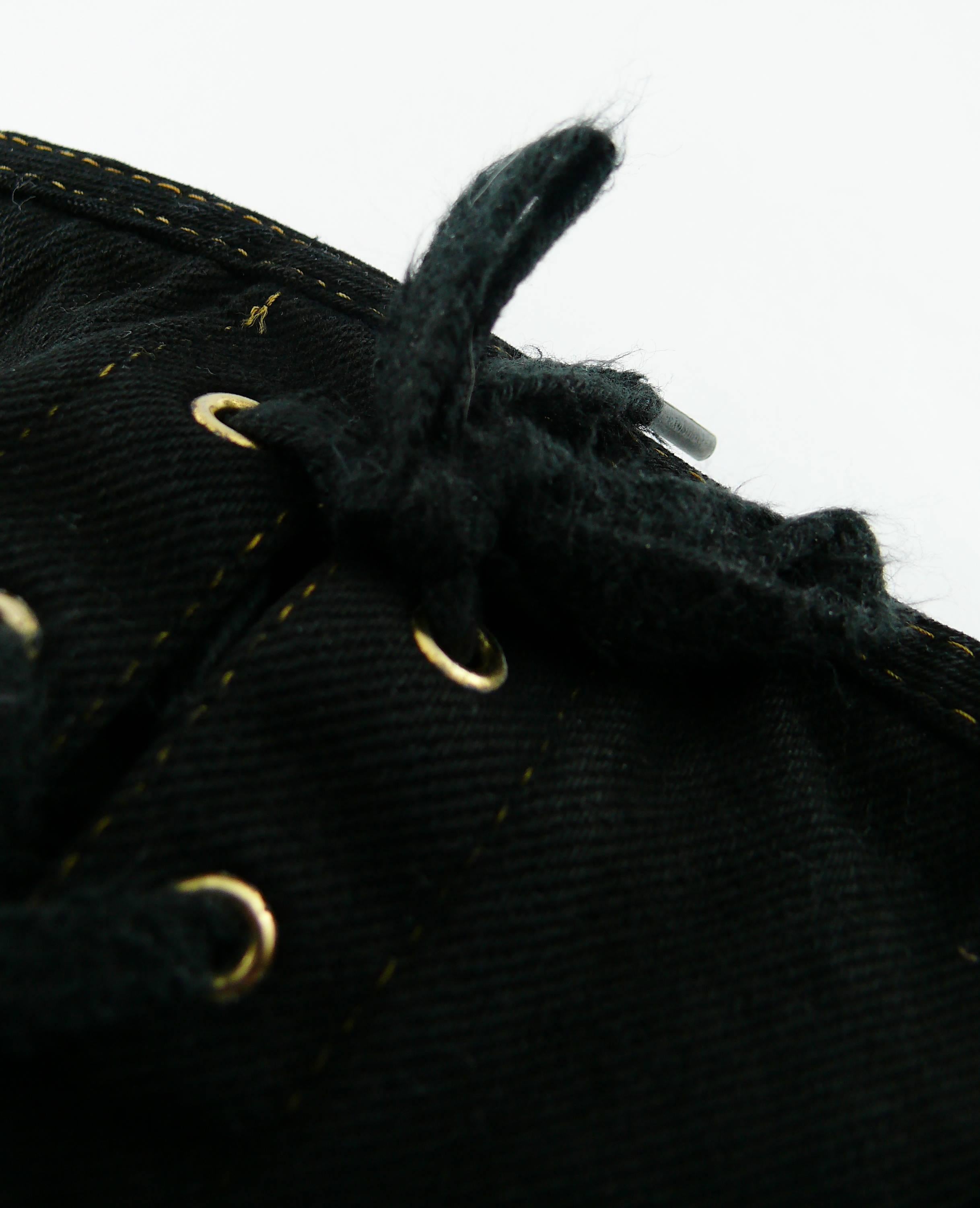 Jean Paul Gaultier Junior Vintage Black Denim Corset Style Jacket 4