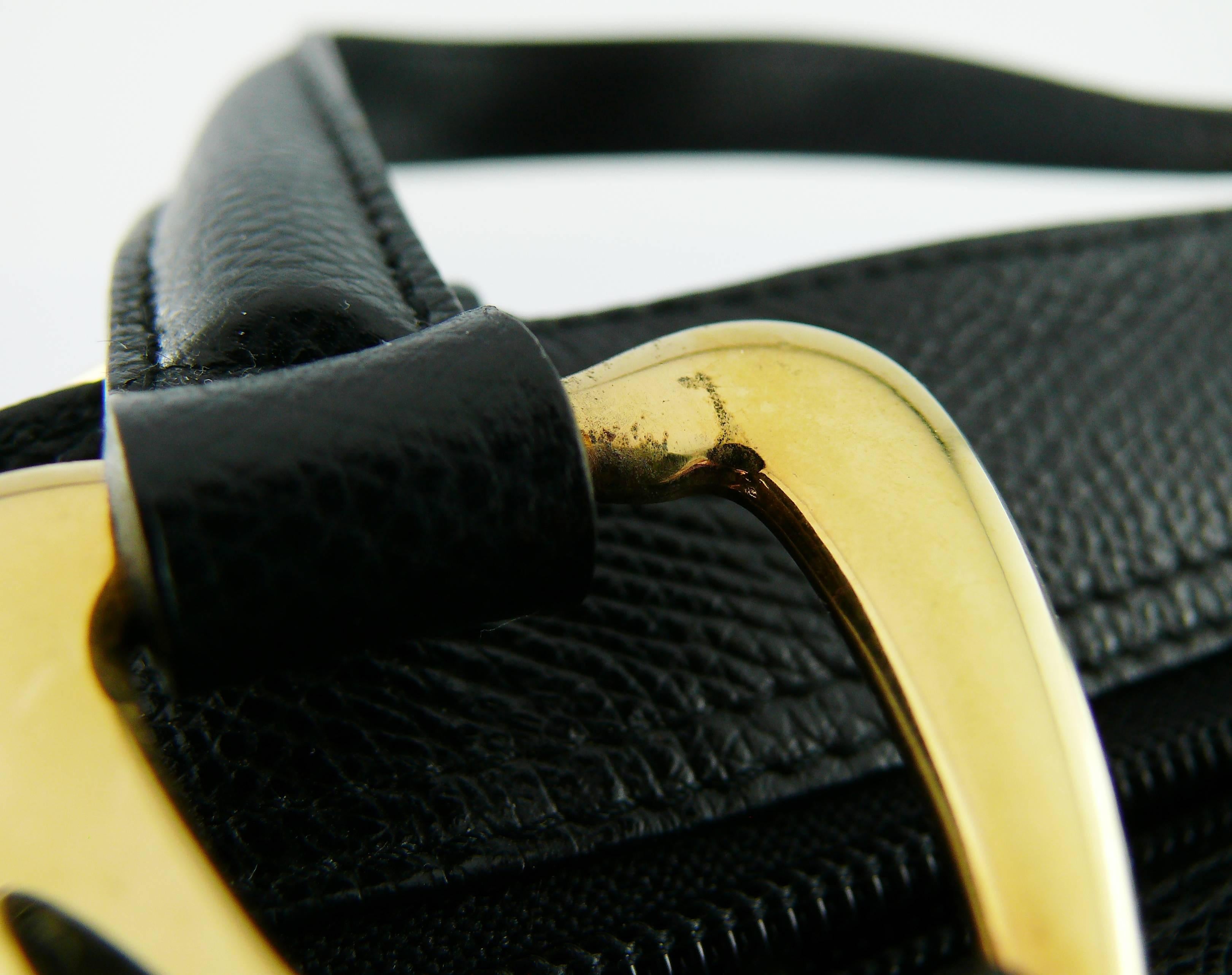 Yves Saint Laurent YSL Vintage Black Leather Arabesque Handbag 3