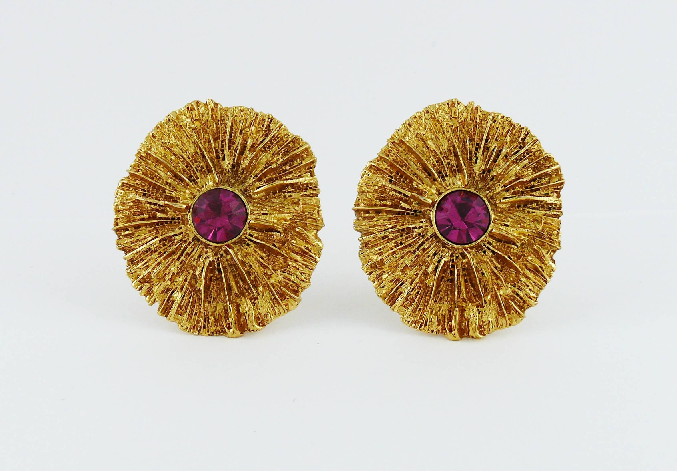 Yves Saint Laurent YSL Vintage Jewelled Clip-On Earrings In Excellent Condition In Nice, FR